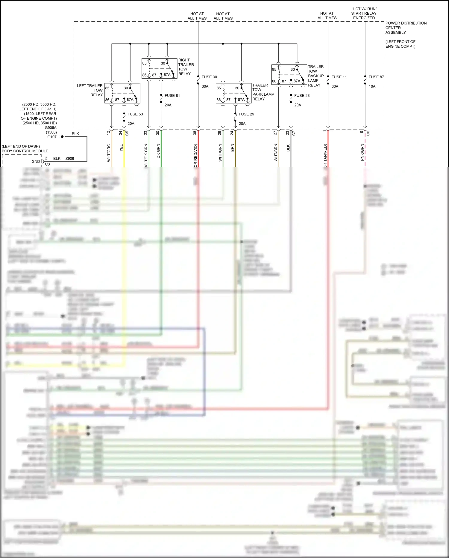 RAM 1500 IV (2011-2024) tail lamp rly wiring diagram  (1 of 1)