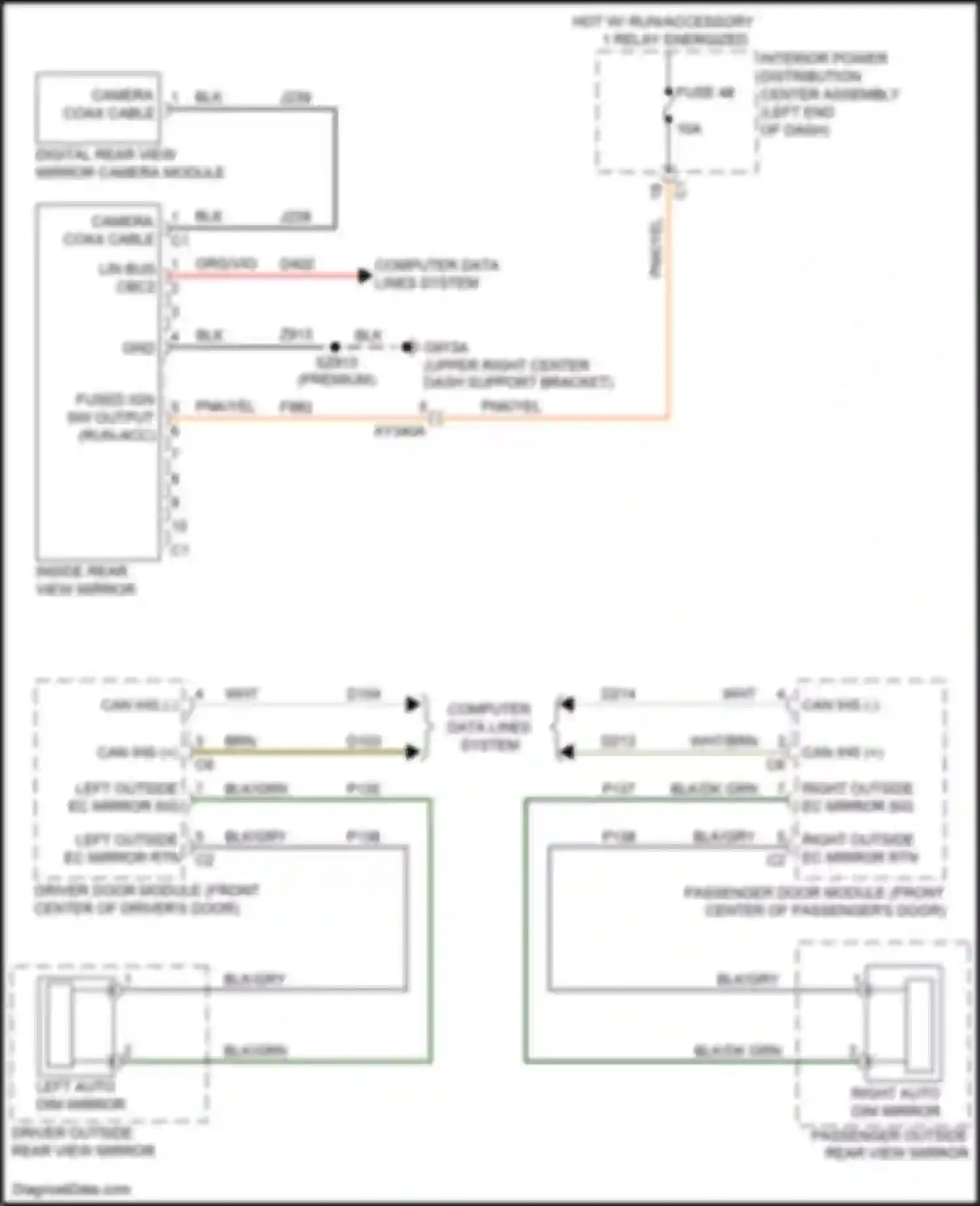 1500 RAM V (2018-2024): Automatic day/night mirror circuit
