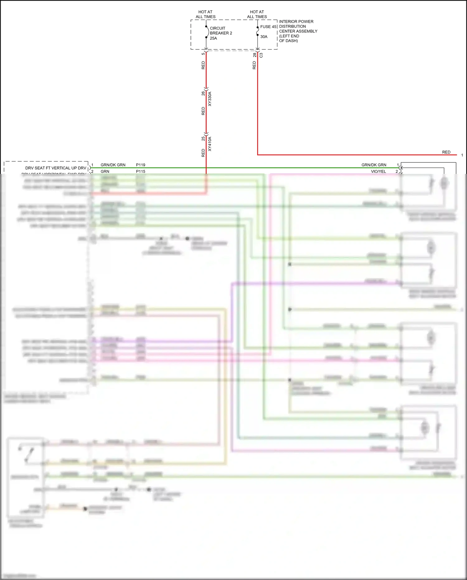 Wiring diagram adjustable pedals sw forward for RAM 1500 V (2018-2024) (1 of 1)