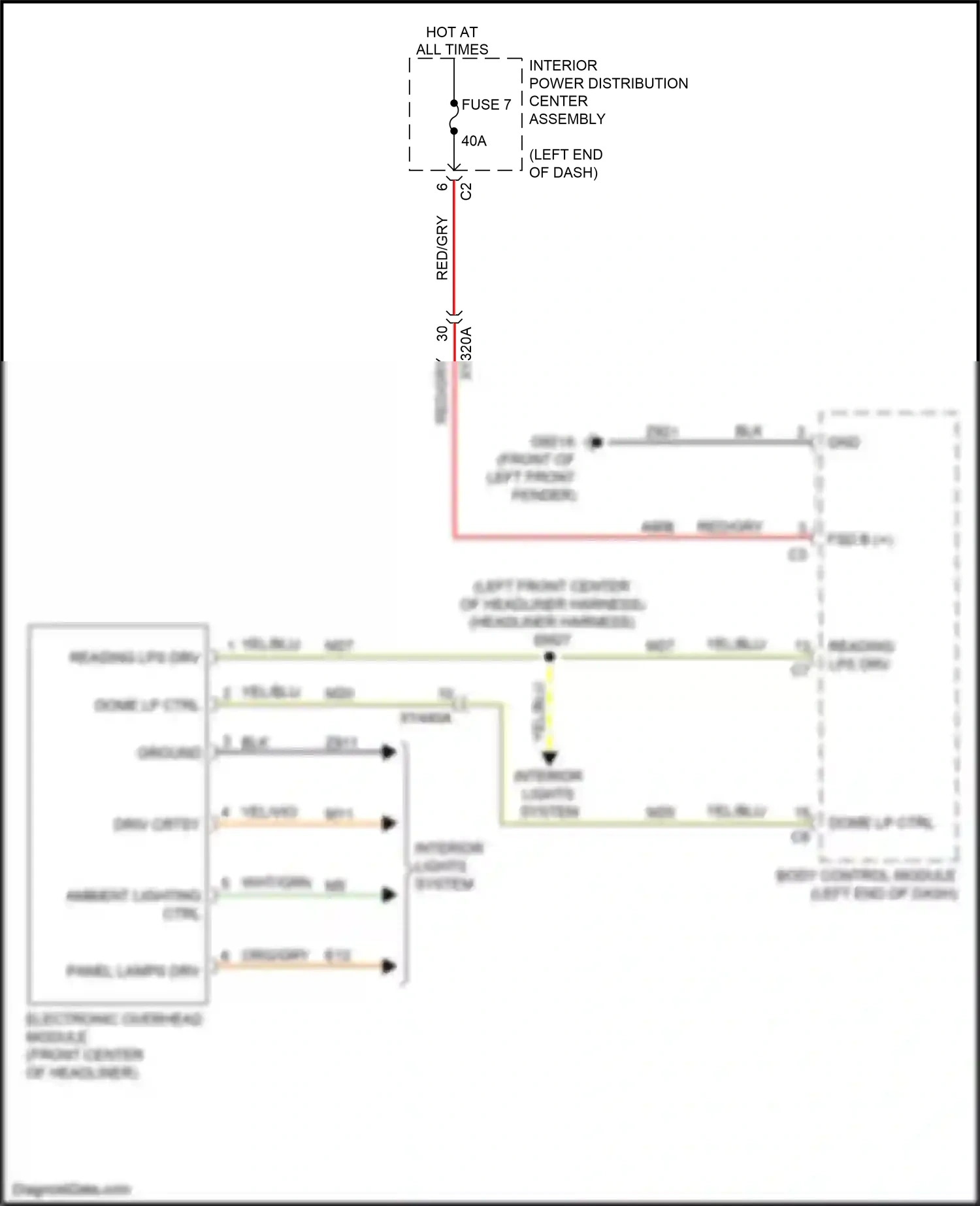 Wiring diagram ambient lighting ctrl for RAM 1500 V (2018-2024) (3 of 4)