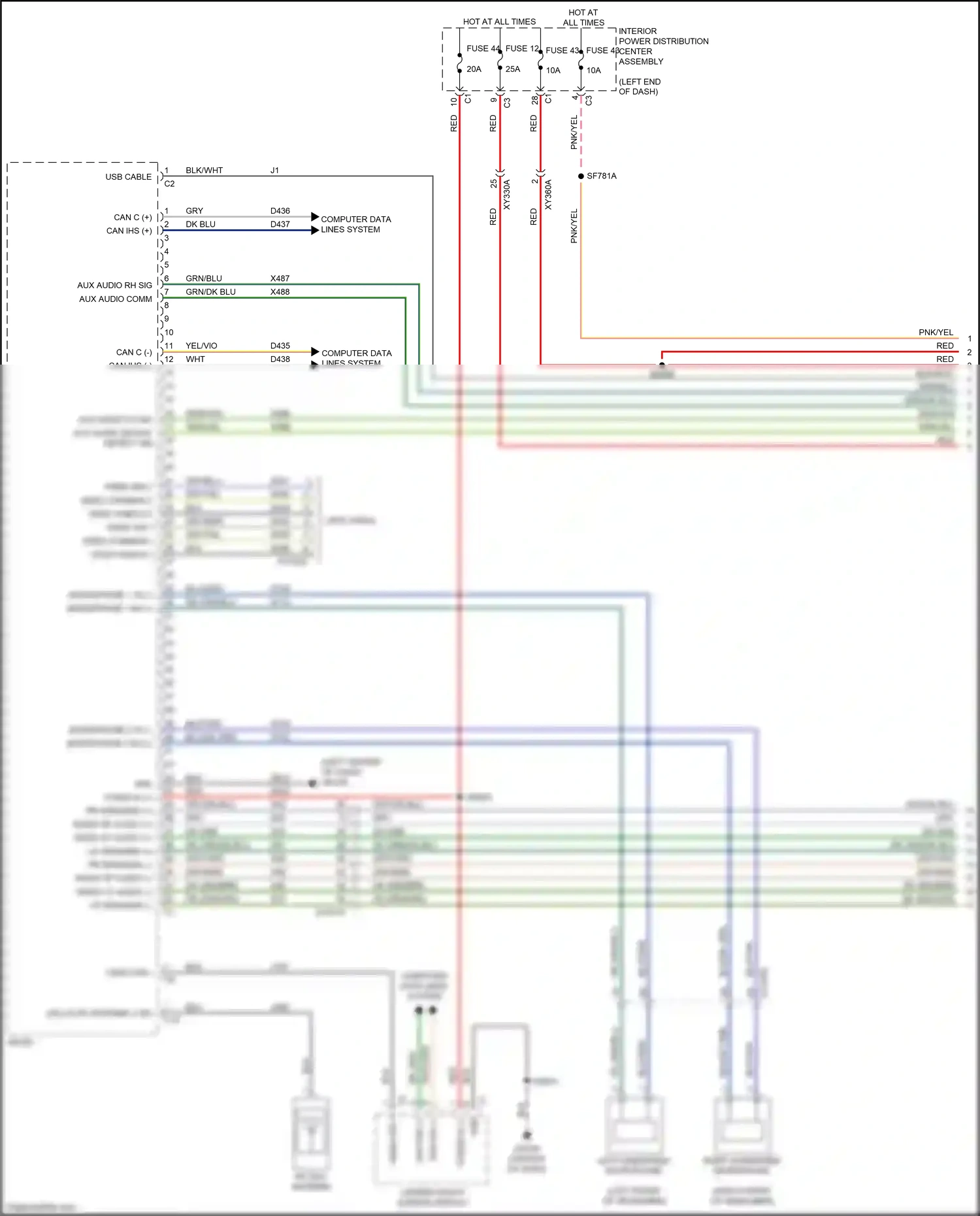 Wiring diagram aux audio comm for RAM 1500 V (2018-2024) (5 of 12)