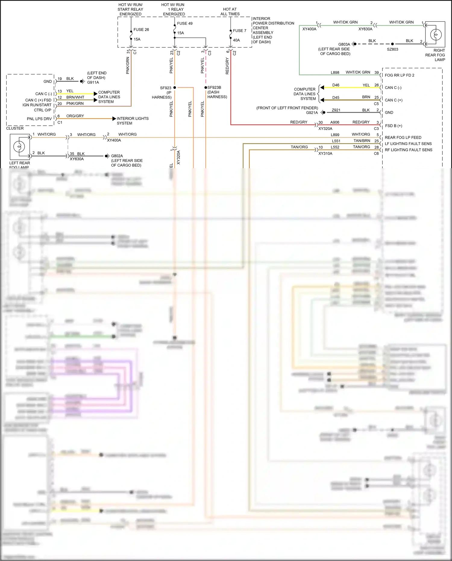 Wiring diagram circuit board left front lamp assembly for RAM 1500 V (2018-2024) (1 of 1)
