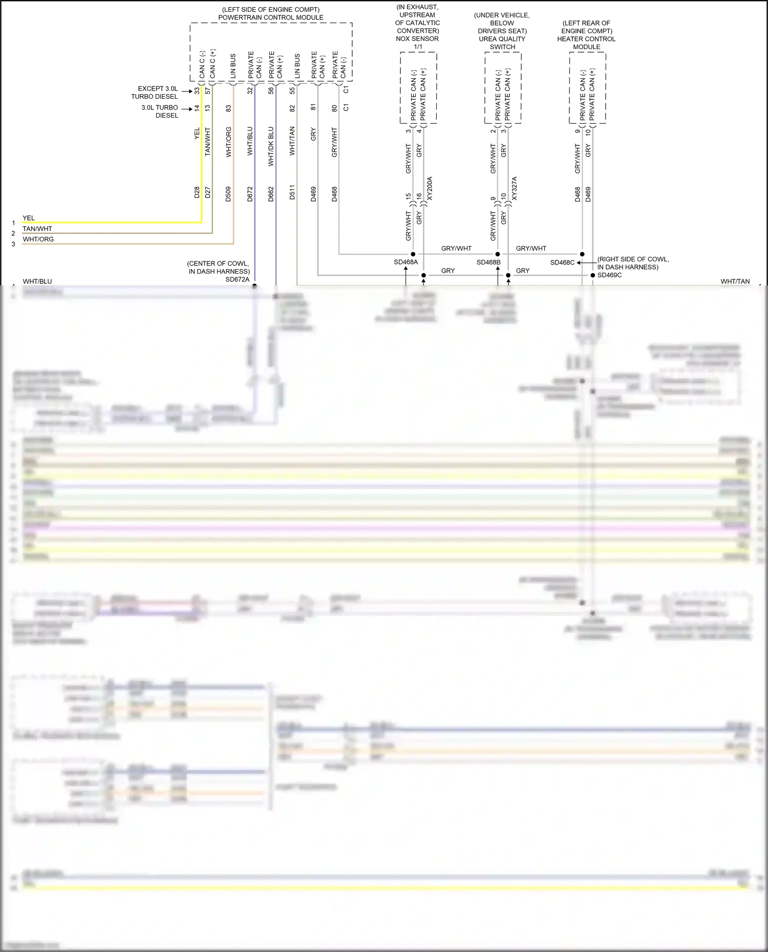 Wiring diagram except fleet telematics for RAM 1500 V (2018-2024) (1 of 3)