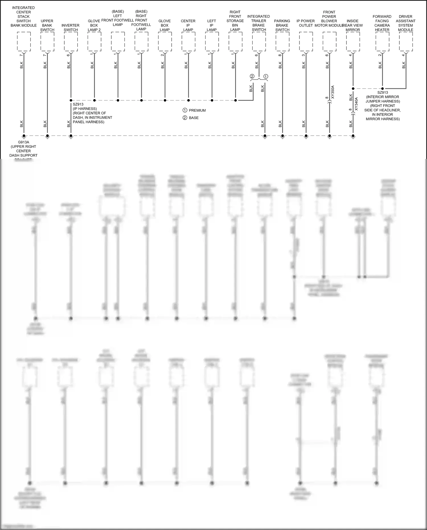 Wiring diagram front power blower motor module for RAM 1500 V (2018-2024) (2 of 3)