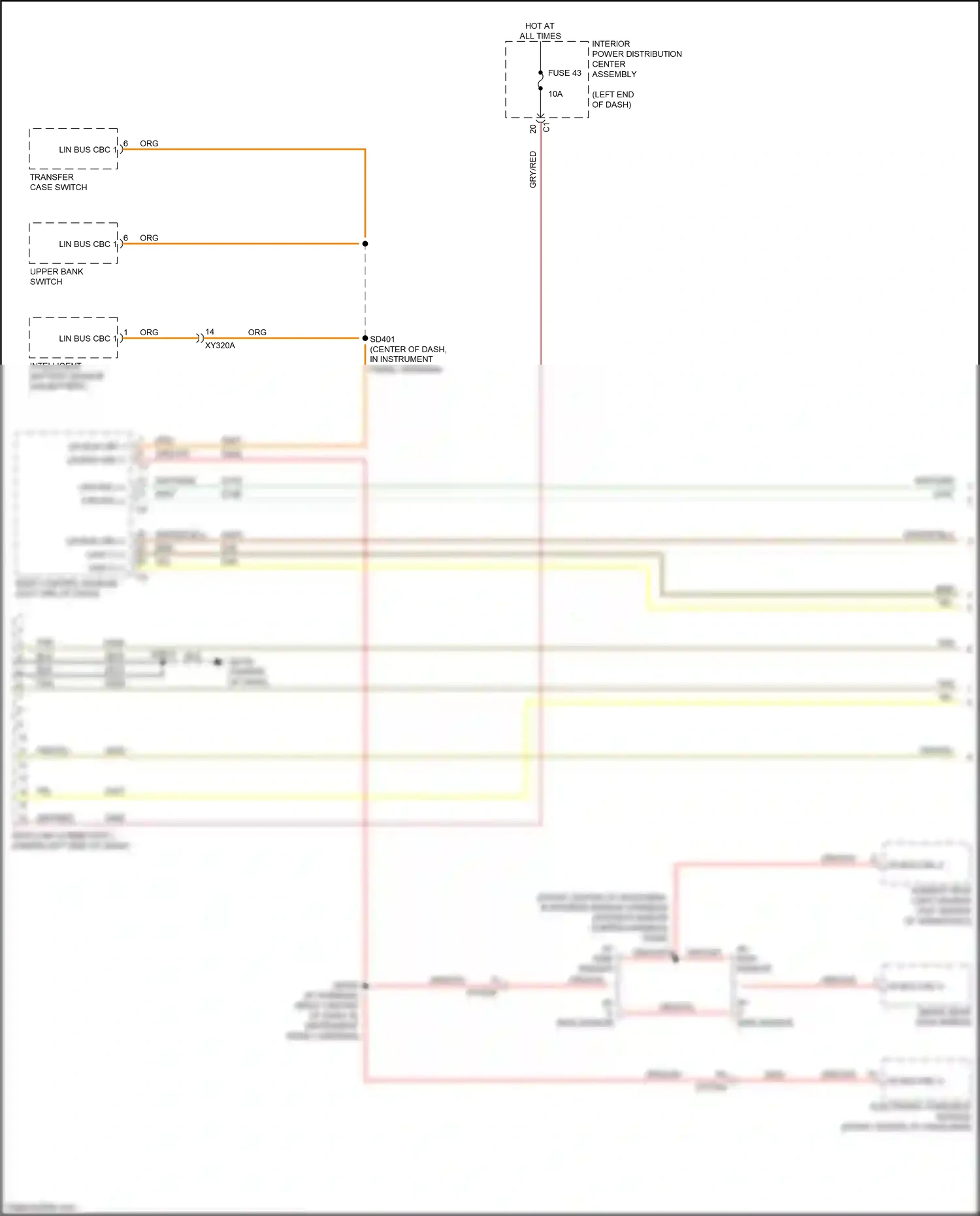 Wiring diagram fuse 43 for RAM 1500 V (2018-2024) (2 of 12)