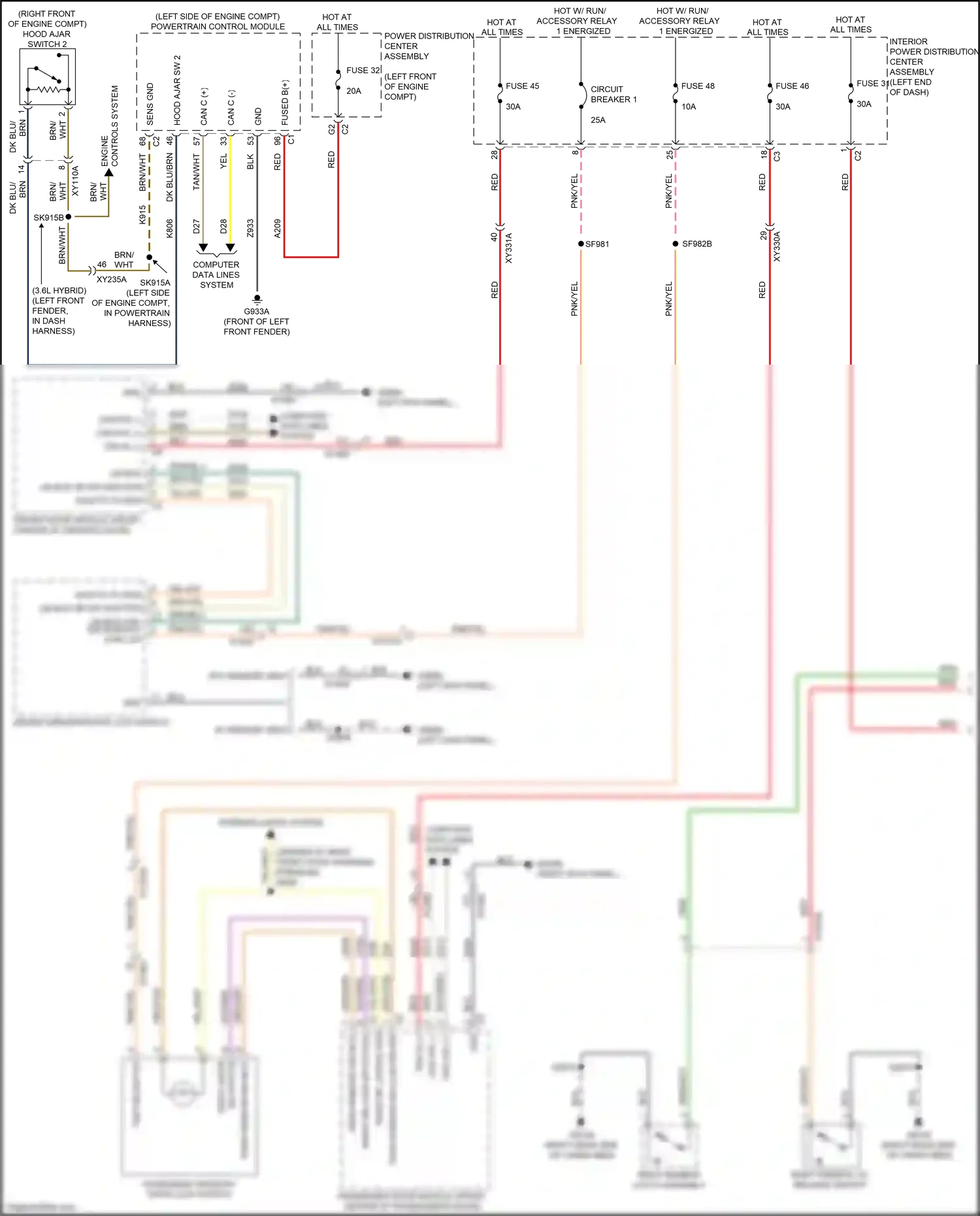 Wiring diagram fuse 45 for RAM 1500 V (2018-2024) (9 of 16)