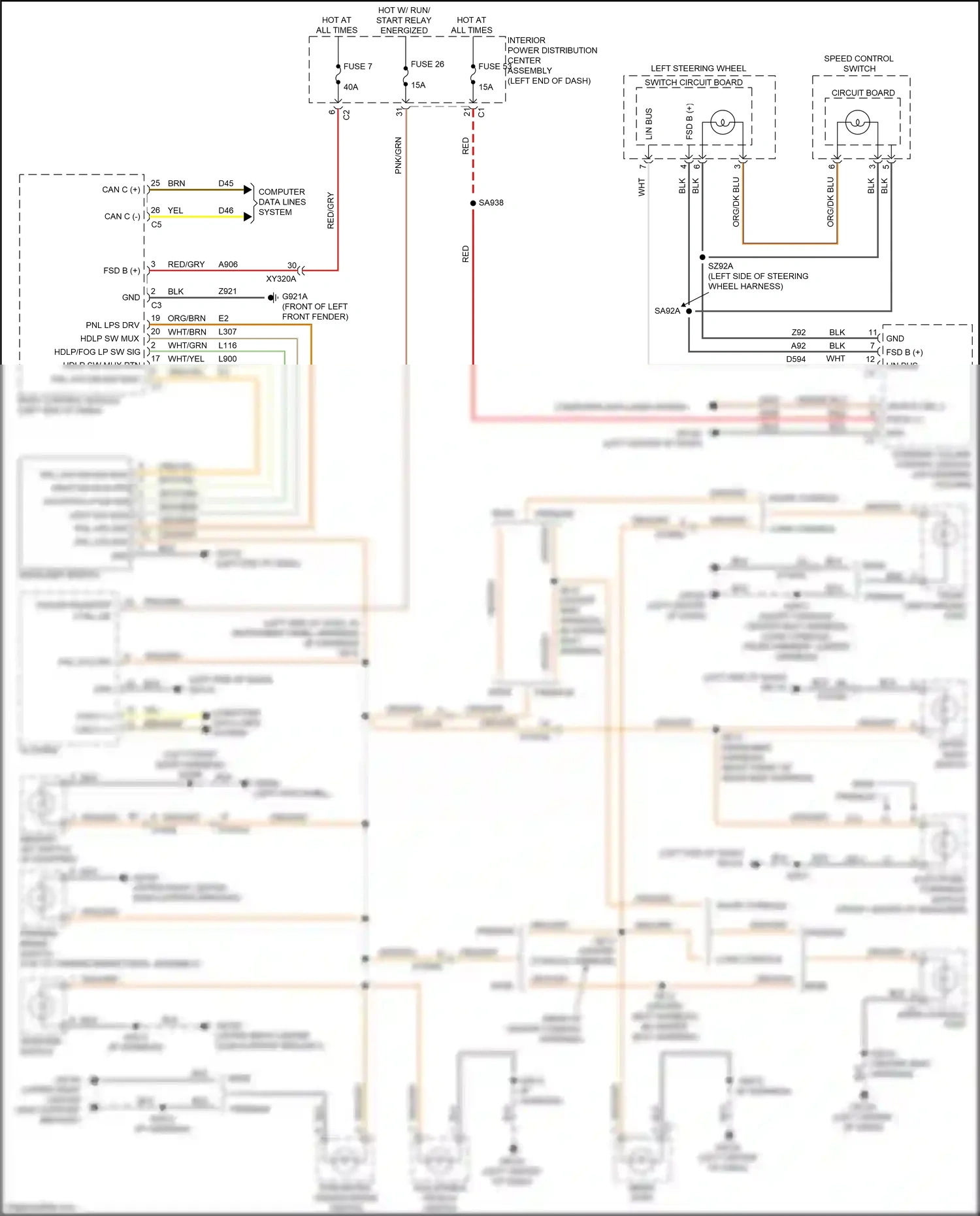 Wiring diagram headlamp switch for RAM 1500 V (2018-2024) (5 of 6)