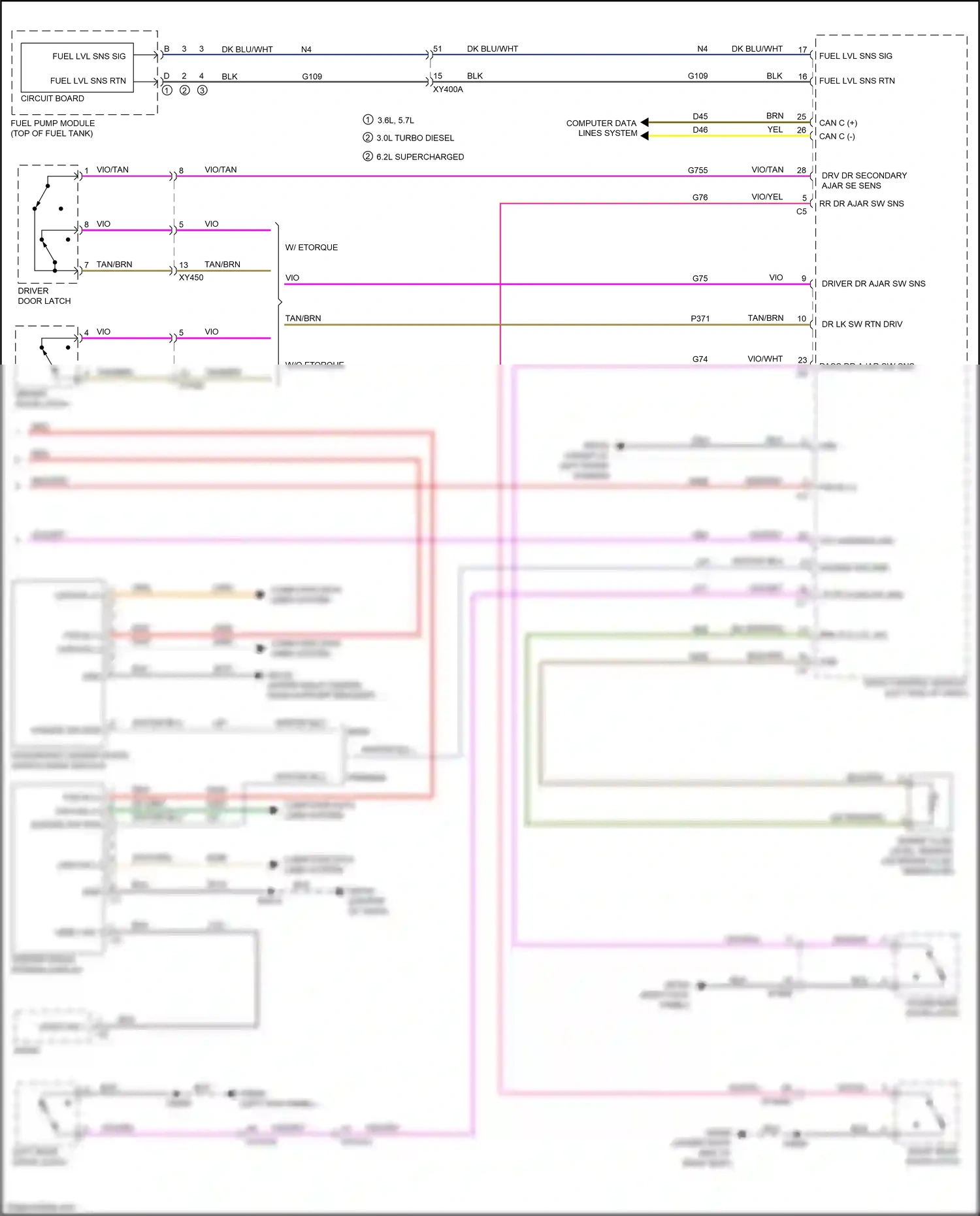 Wiring diagram integrated center stack switch bank module for RAM 1500 V (2018-2024) (6 of 7)