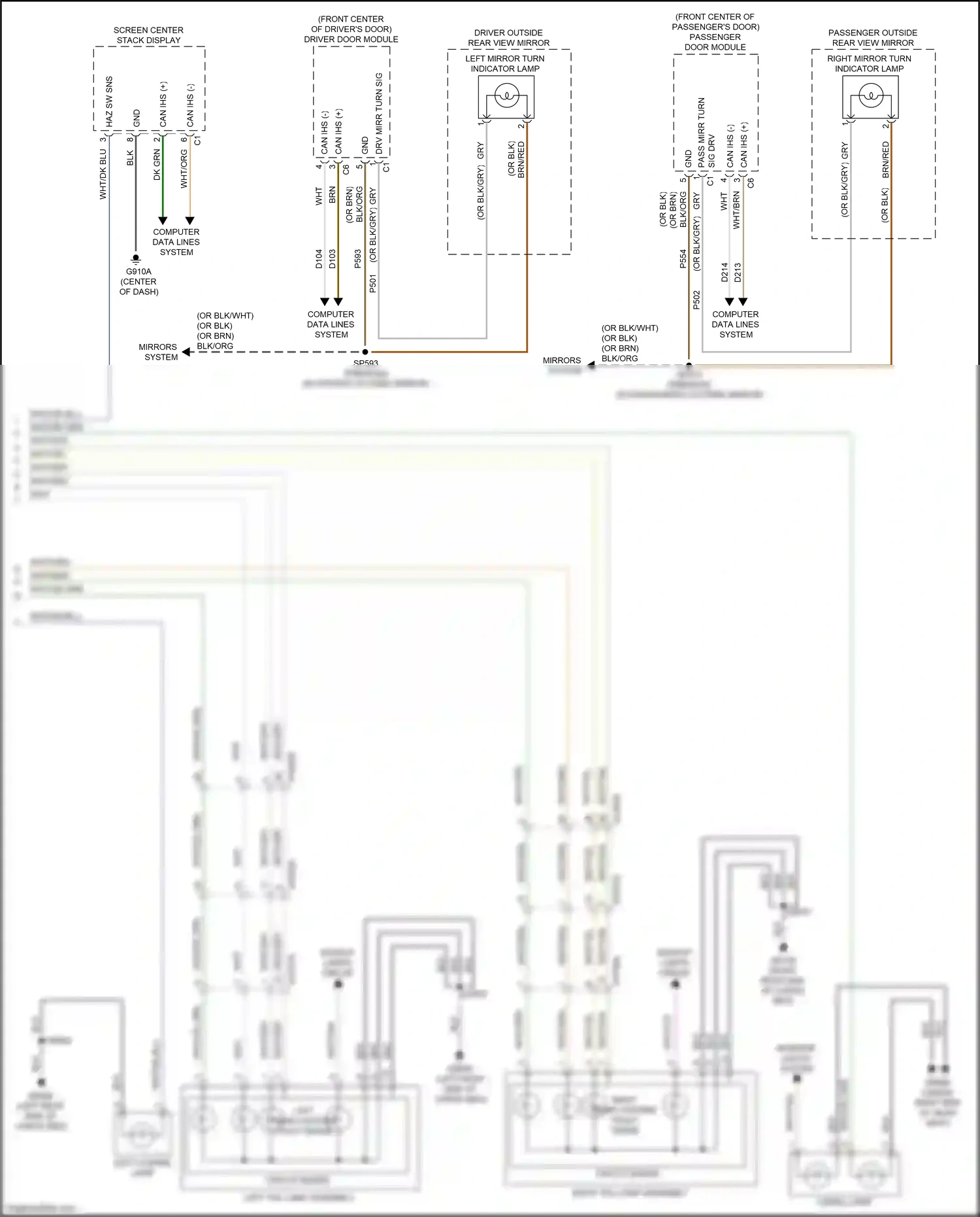 Wiring diagram left license lamp for RAM 1500 V (2018-2024) (1 of 2)