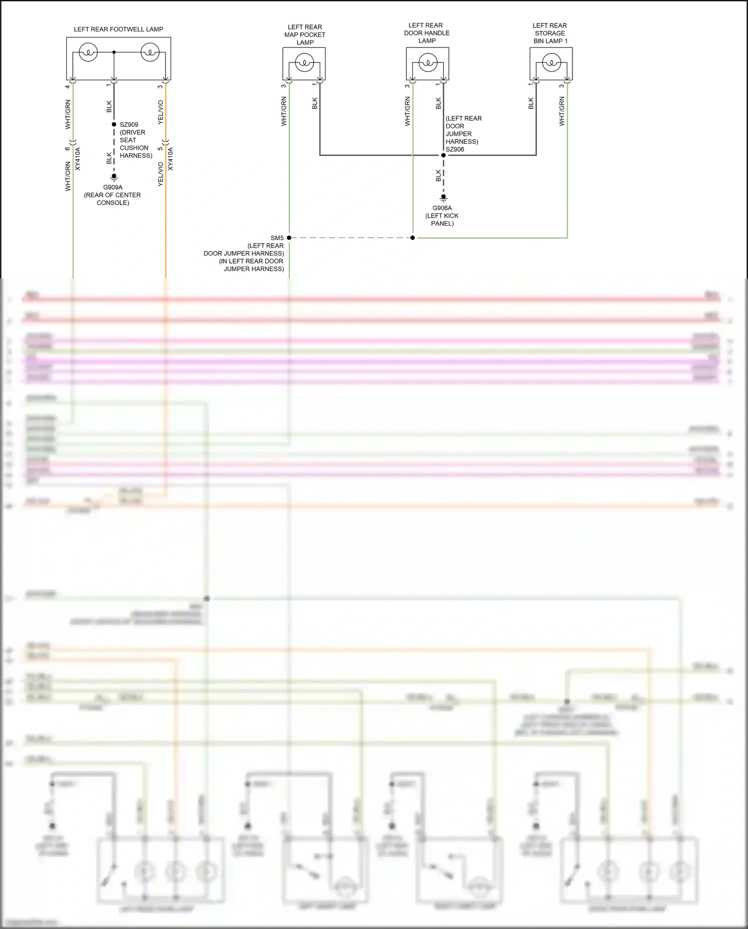 Wiring diagram left rear storage bin lamp 1 for RAM 1500 V (2018-2024) (1 of 2)