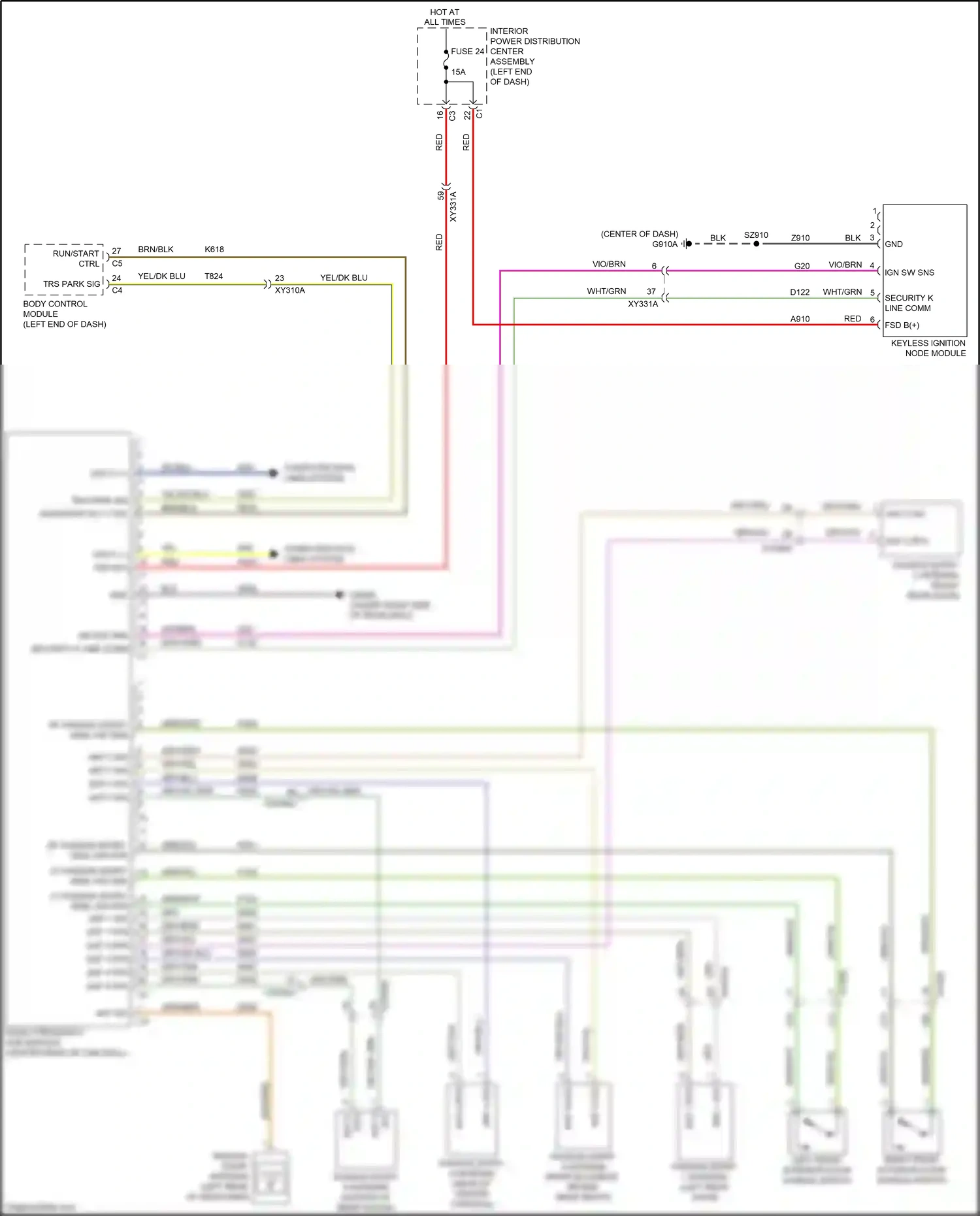 Wiring diagram passive entry 1 antenna for RAM 1500 V (2018-2024) (1 of 1)