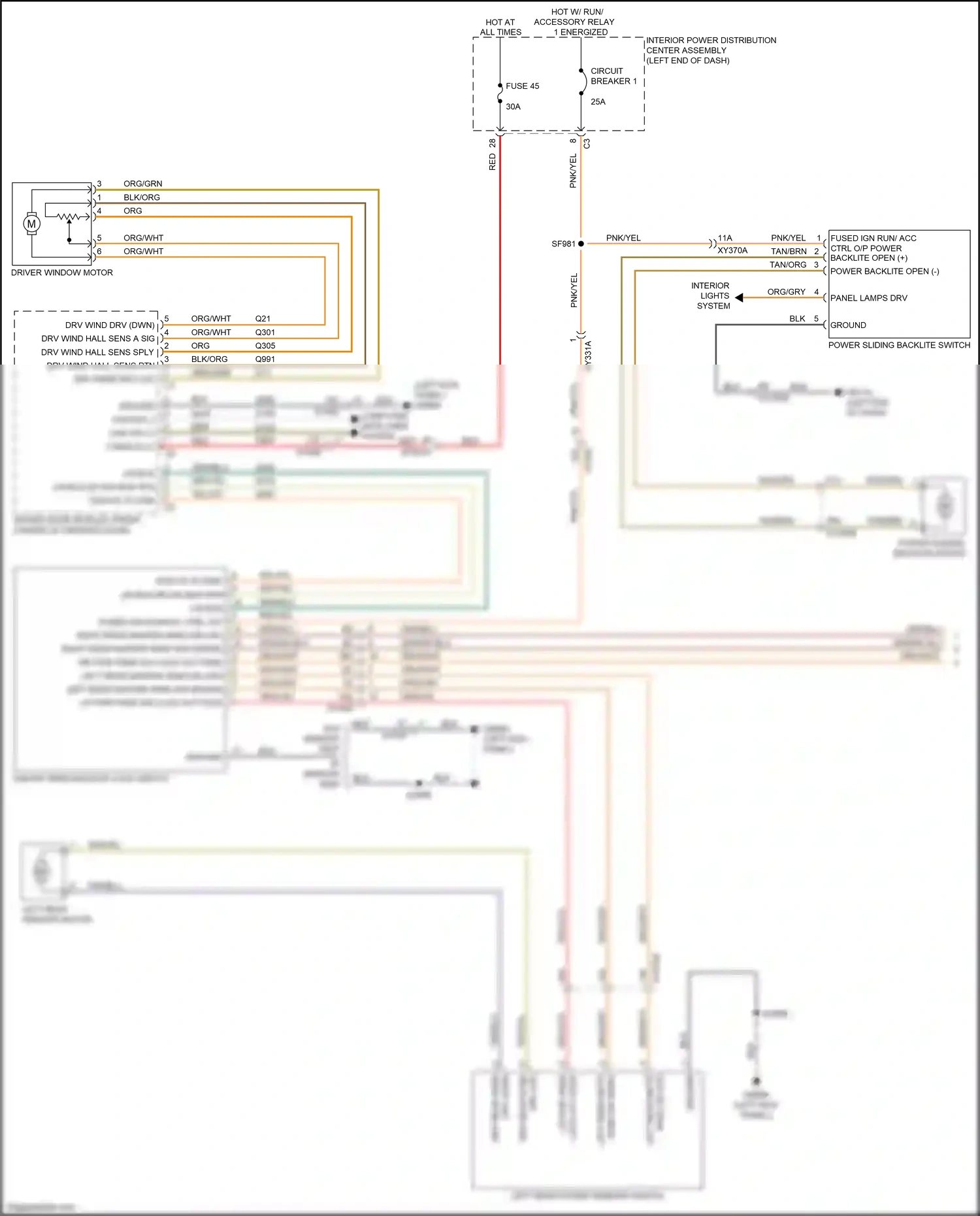 Wiring diagram power sliding backlite switch for RAM 1500 V (2018-2024) (3 of 3)