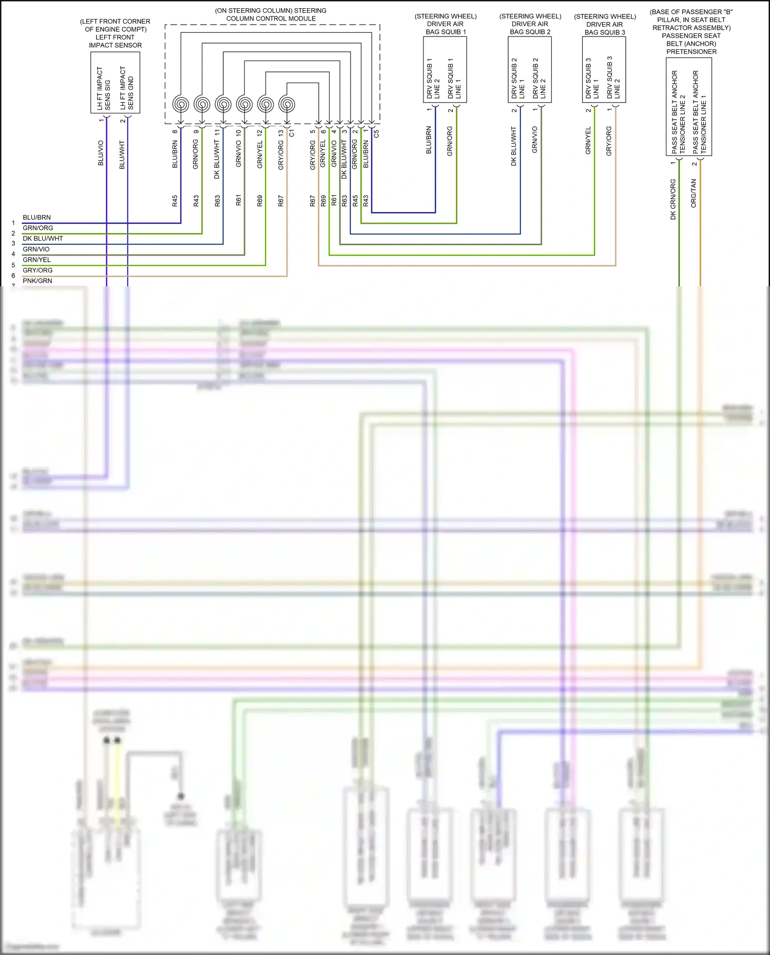 Wiring diagram right side impact sensor 1 for RAM 1500 V (2018-2024) (1 of 1)