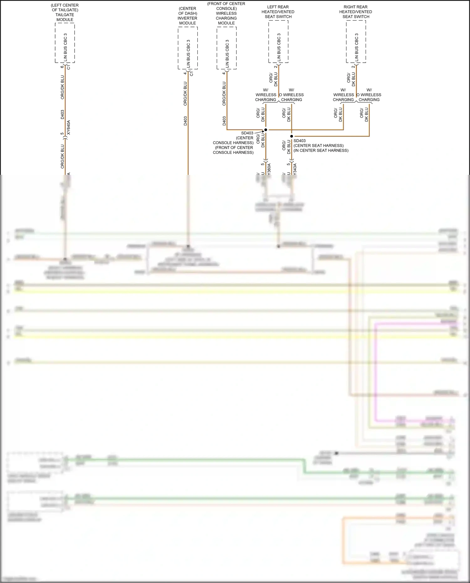 Wiring diagram wireless charging module for RAM 1500 V (2018-2024) (1 of 3)