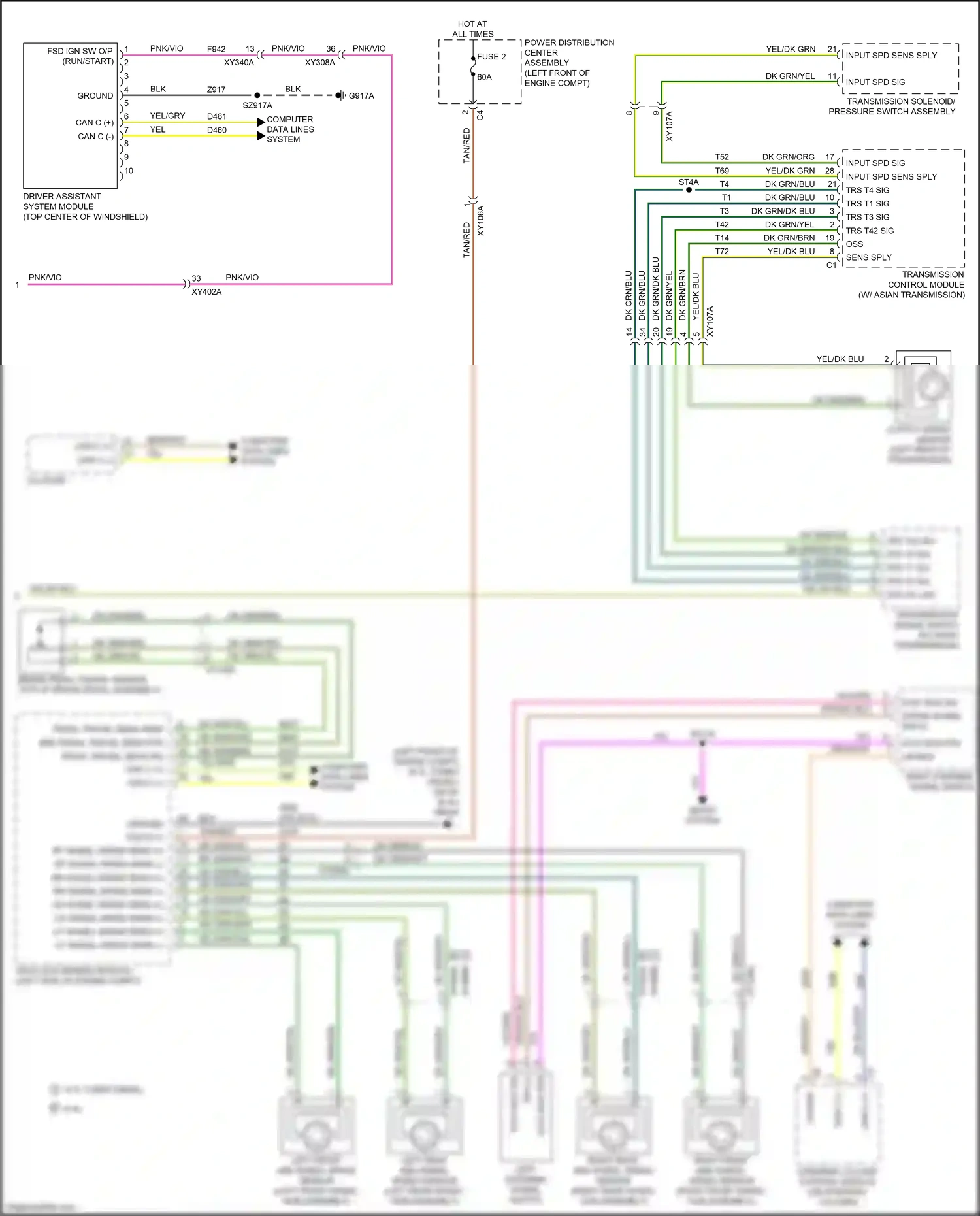 RAM 2500 I facelift (2019-2024) driver assistant system module wiring diagram  (1 of 3)