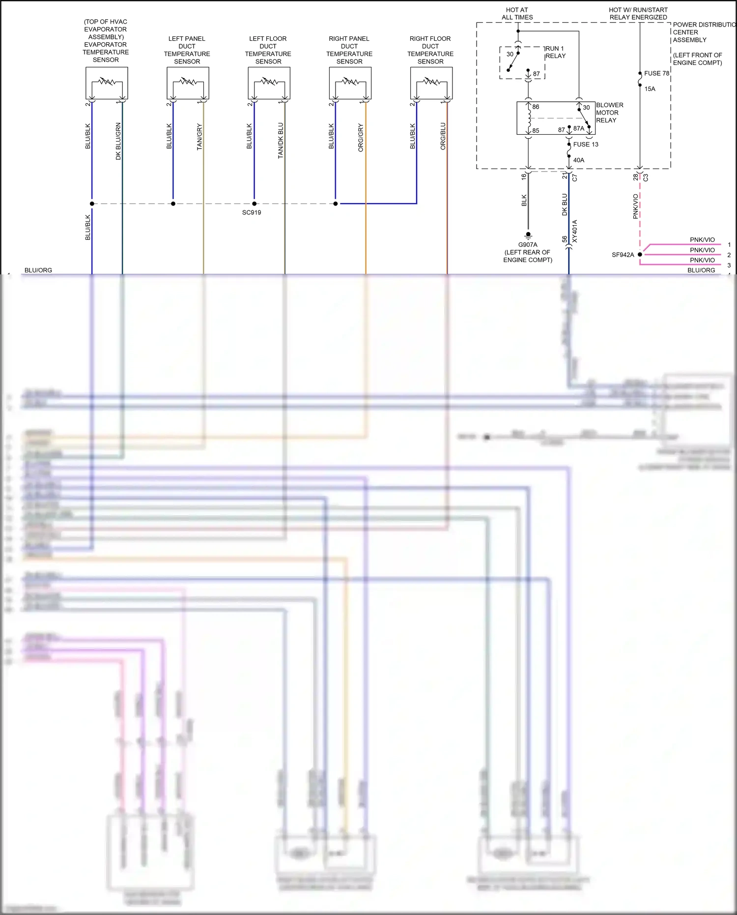 RAM 2500 I facelift (2019-2024) left panel duct temperature sensor wiring diagram  (1 of 1)
