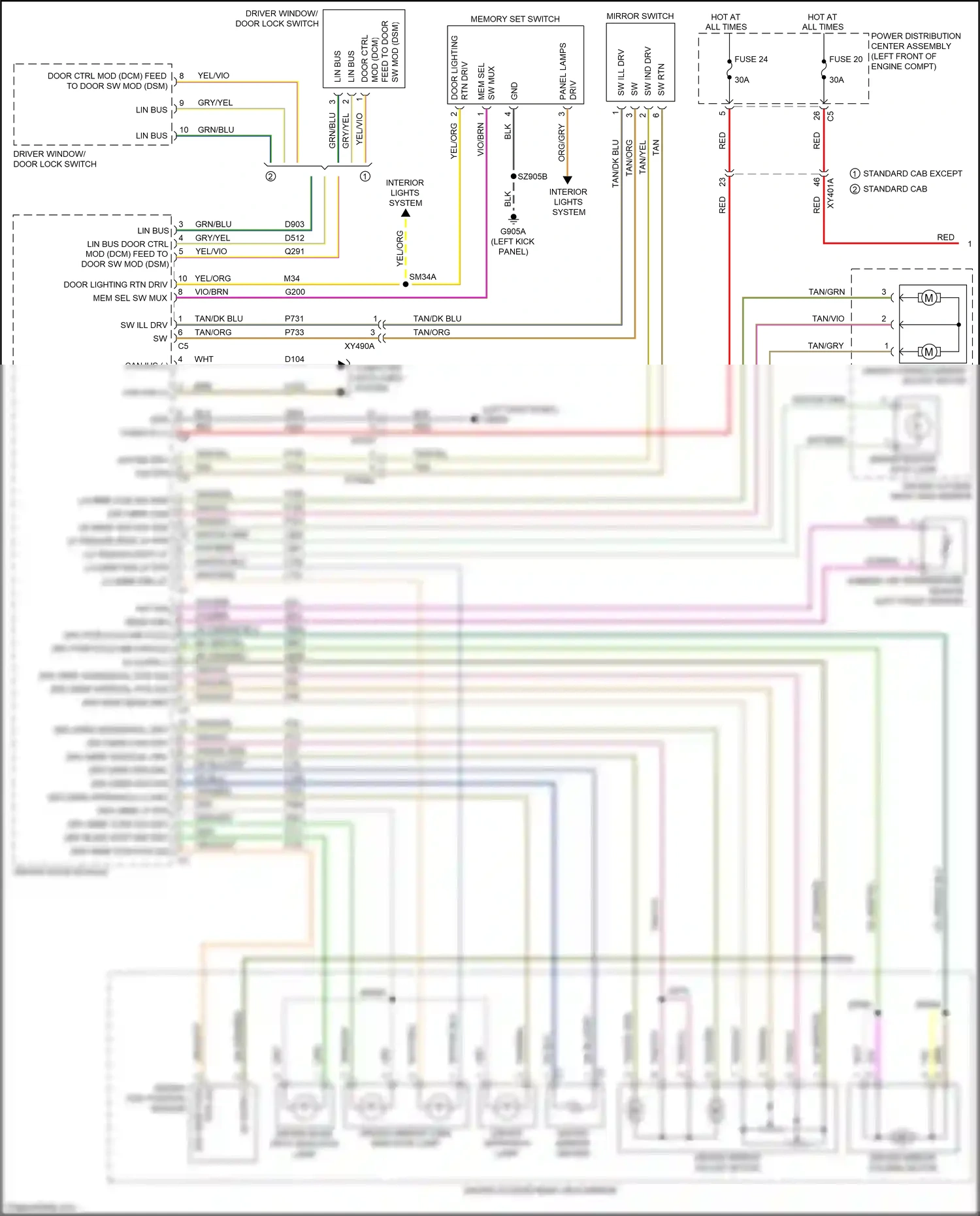 RAM 2500 I facelift (2019-2024) memory set switch wiring diagram  (4 of 7)