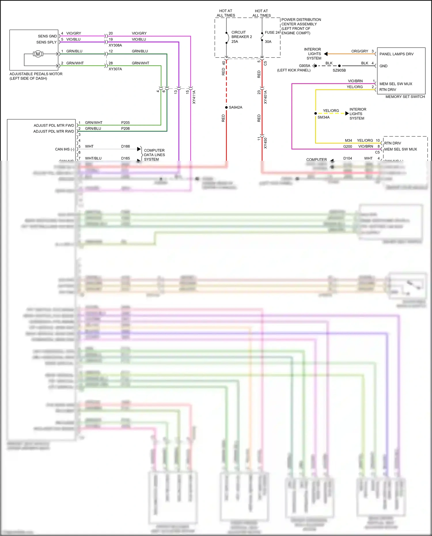 RAM 2500 I facelift (2019-2024) memory set switch wiring diagram  (7 of 7)