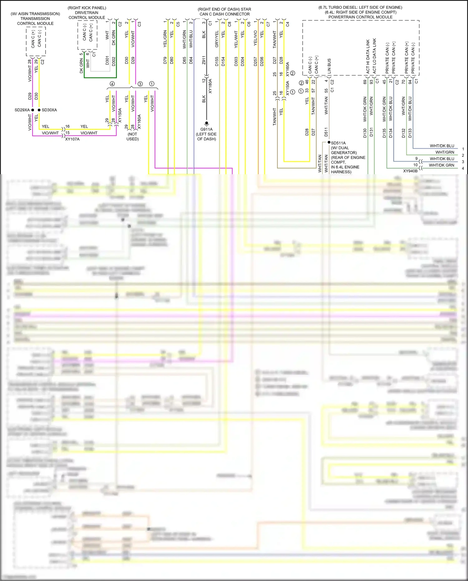 RAM 2500 I facelift (2019-2024) powertrain control module wiring diagram  (4 of 23)