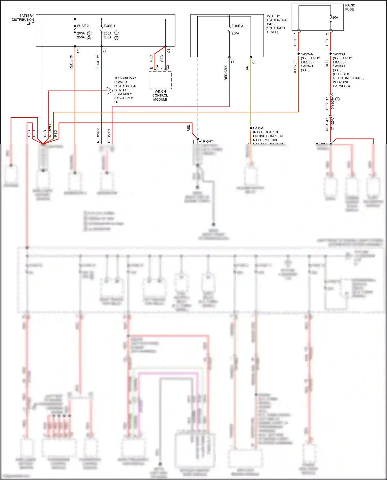 RAM 2500 I facelift (2019-2024) screen center stack display wiring diagram  (7 of 9)