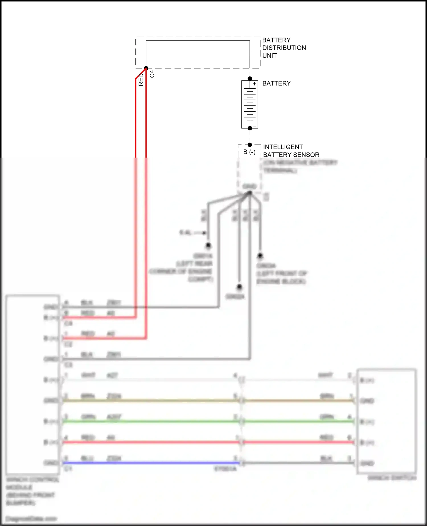 RAM 2500 I facelift (2019-2024) winch control module wiring diagram  (1 of 2)