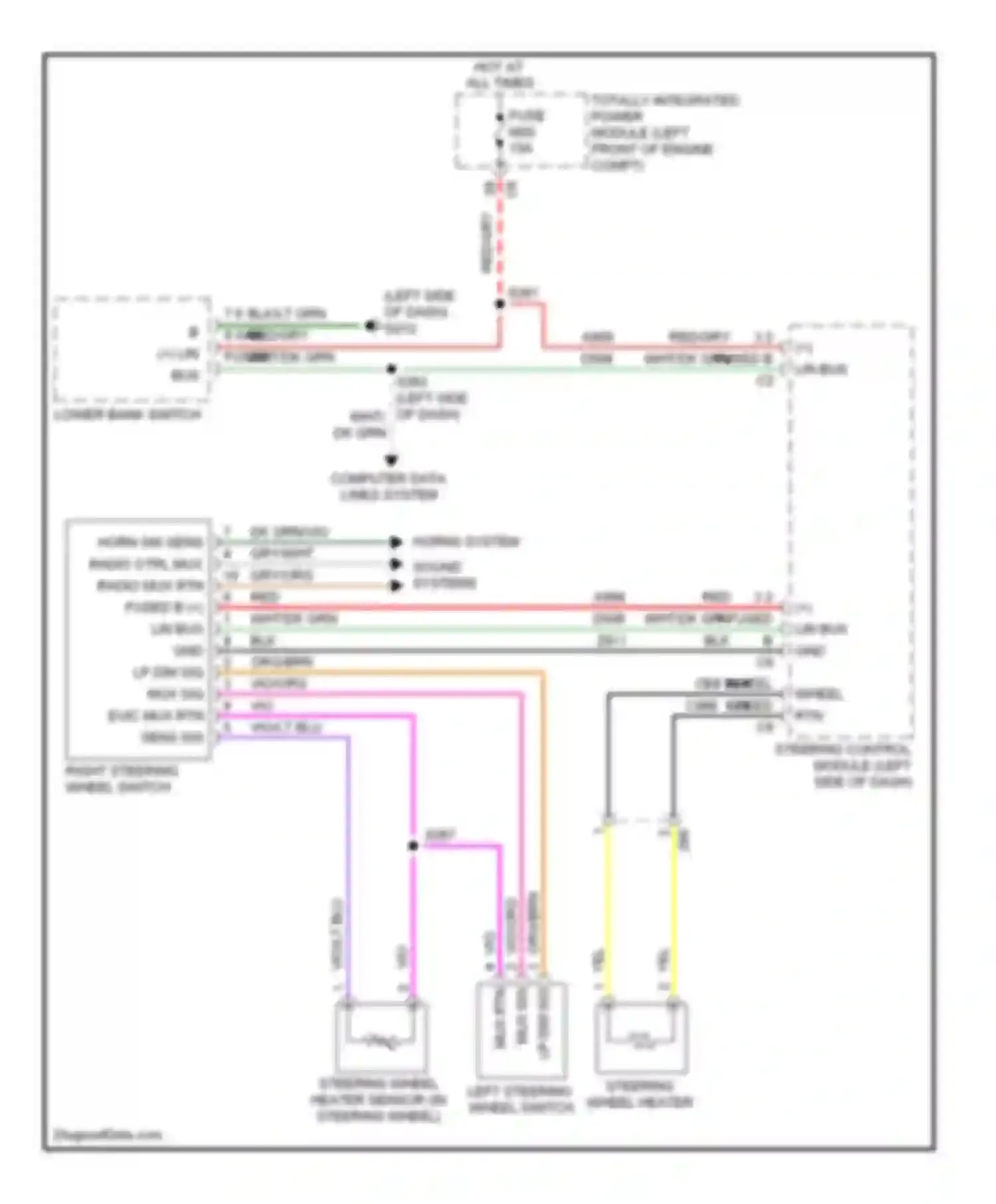 Cab & Chassis 3500 HD RAM  (2012-2012): Heated steering wheel circuit
