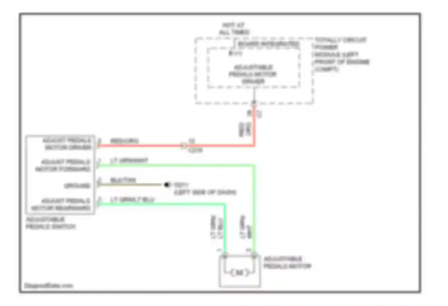 Wiring diagram adjust pedals motor forward for RAM Cab & Chassis 3500 HD  (2012-2012) (1 of 1)