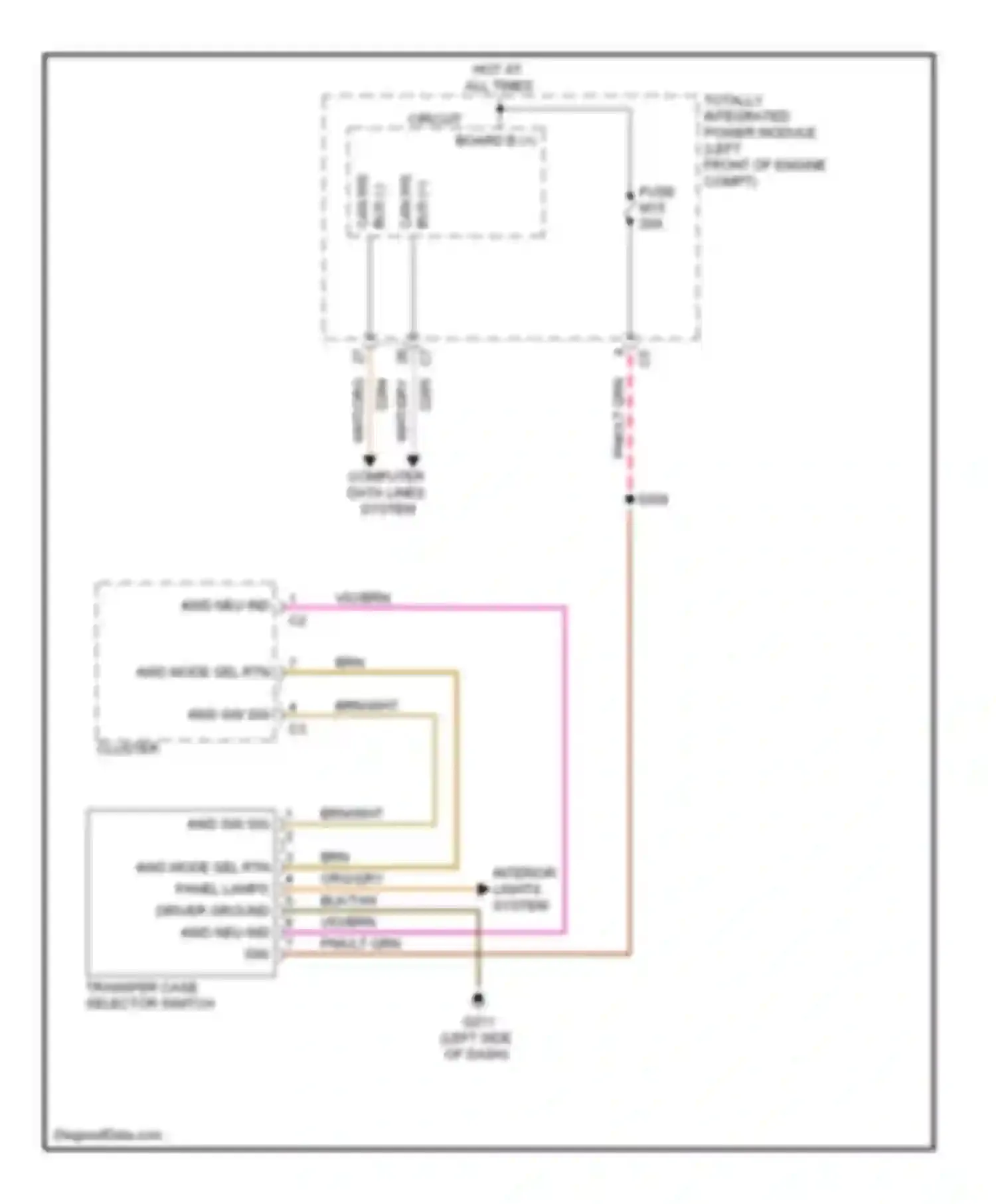 Pickup 1500 RAM  (2011-2012): 3.7l, transfer case circuit