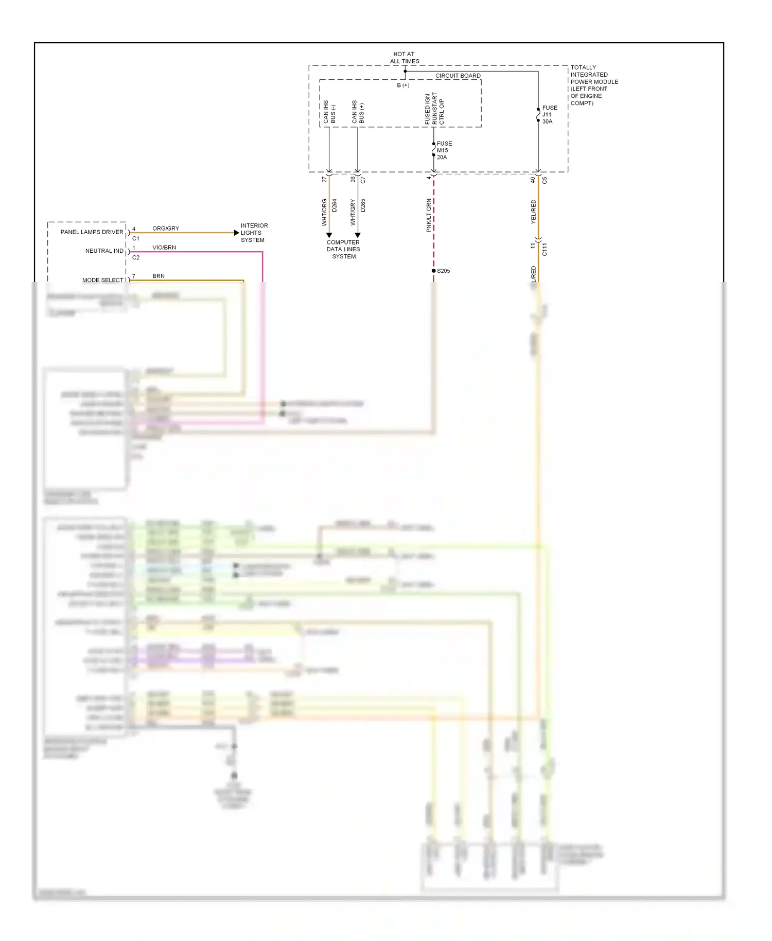 RAM Pickup 1500  (2011-2012) mode select wiring diagram  (1 of 2)