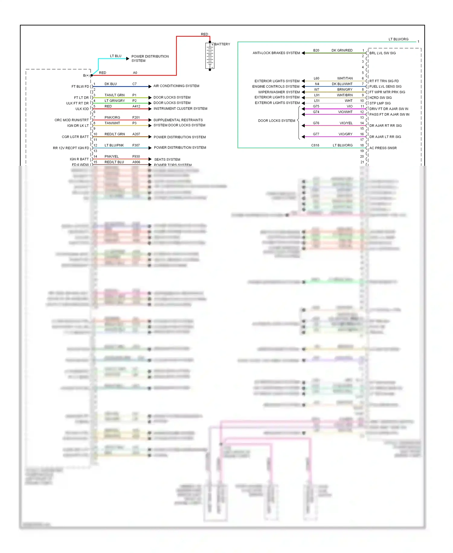 RAM Pickup 1500  (2011-2012) seats system engine controls system wiring diagram  (1 of 1)