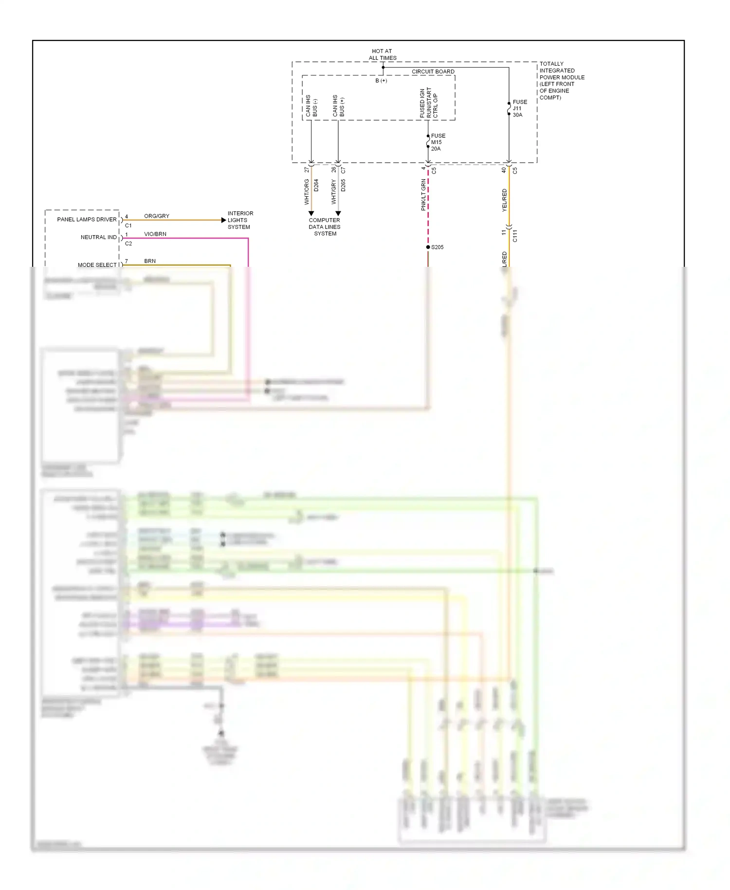 RAM Pickup 1500  (2011-2012) shift motor/ mode sensor assembly wiring diagram  (2 of 2)