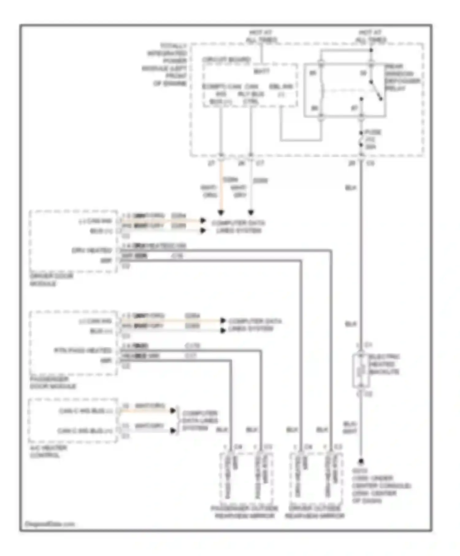 Pickup 2500 RAM  (2011-2012): Defoggers circuit