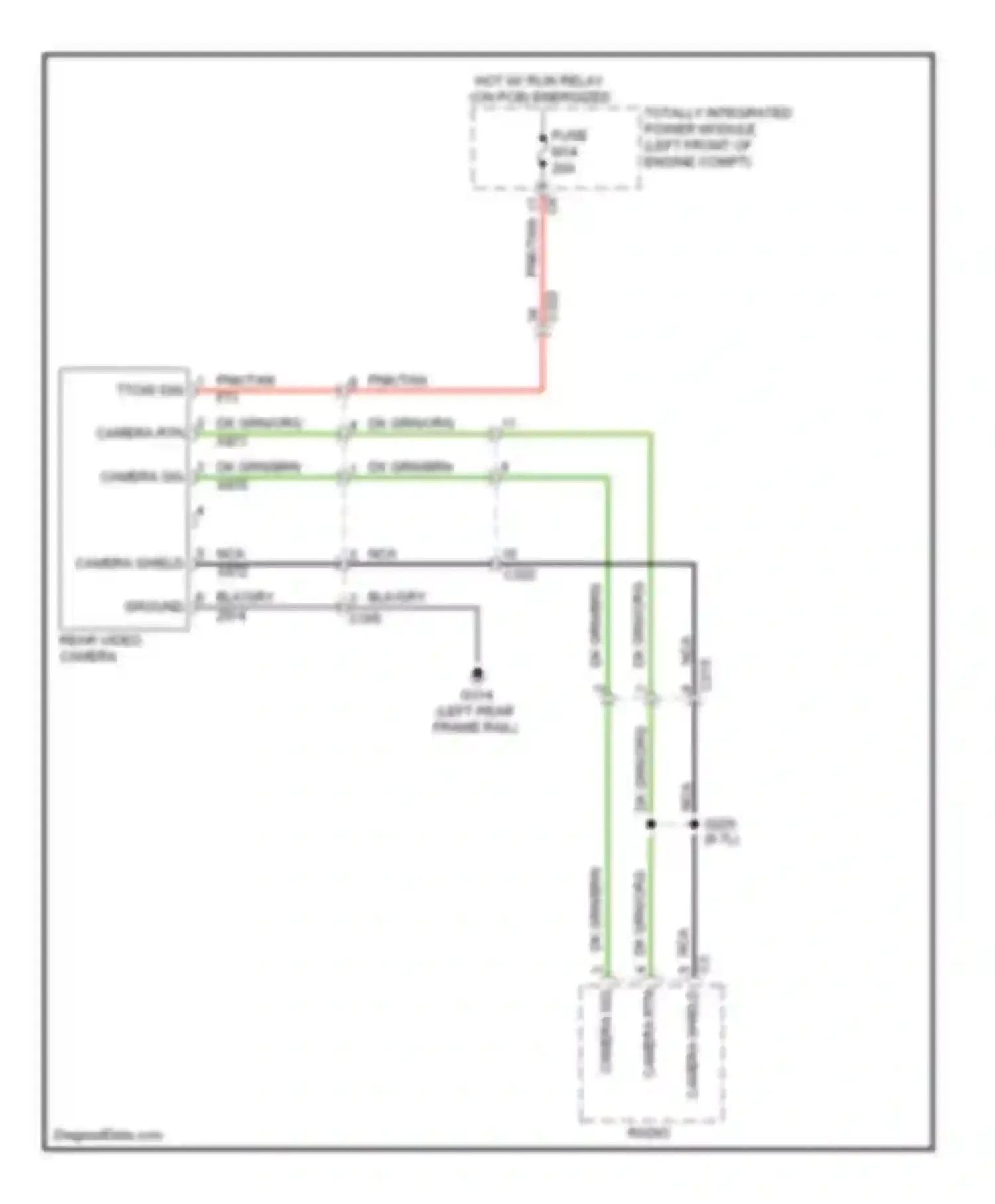 Pickup 3500 RAM  (2011-2012): Rear camera circuit