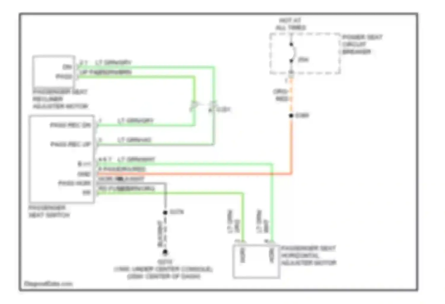 Pickup 3500 RAM  (2011-2012): Passenger power seat circuit