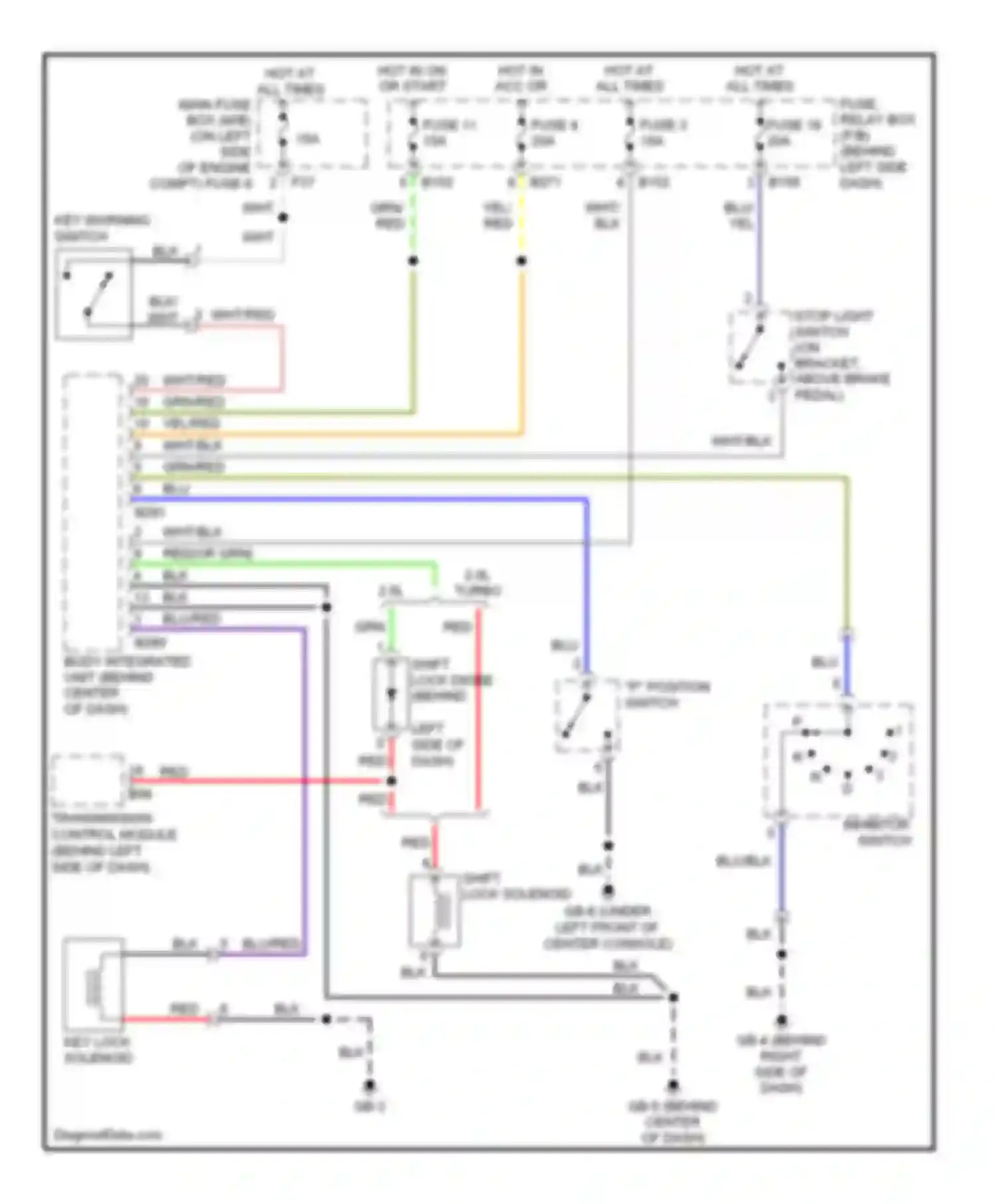Wiring diagram 2.0l turbo 2.5l for Saab 9-2X I (2004-2006) (2 of 3)