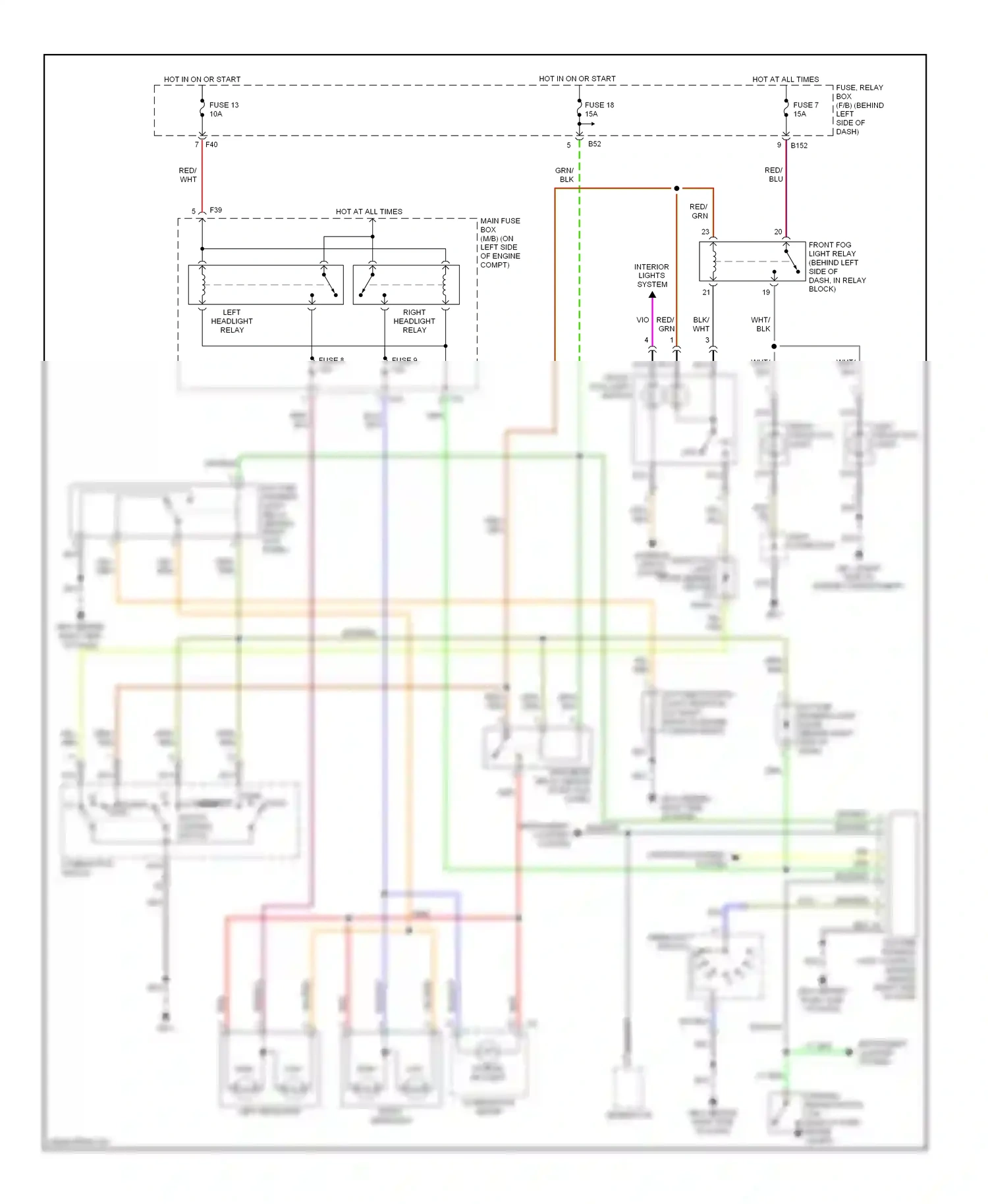 Saab 9-2X I (2004-2006) left headlight wiring diagram  (3 of 3)