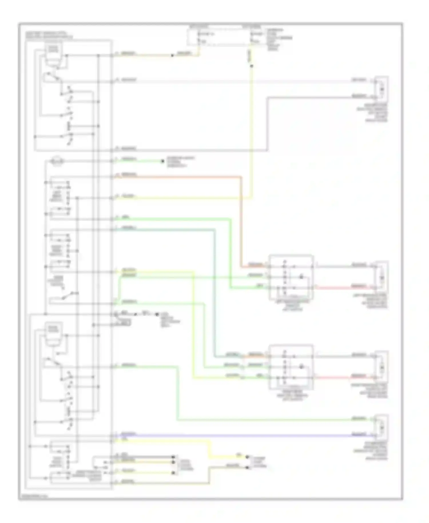 9-3 Saab I (1998-2003): Power window circuit, except convertible