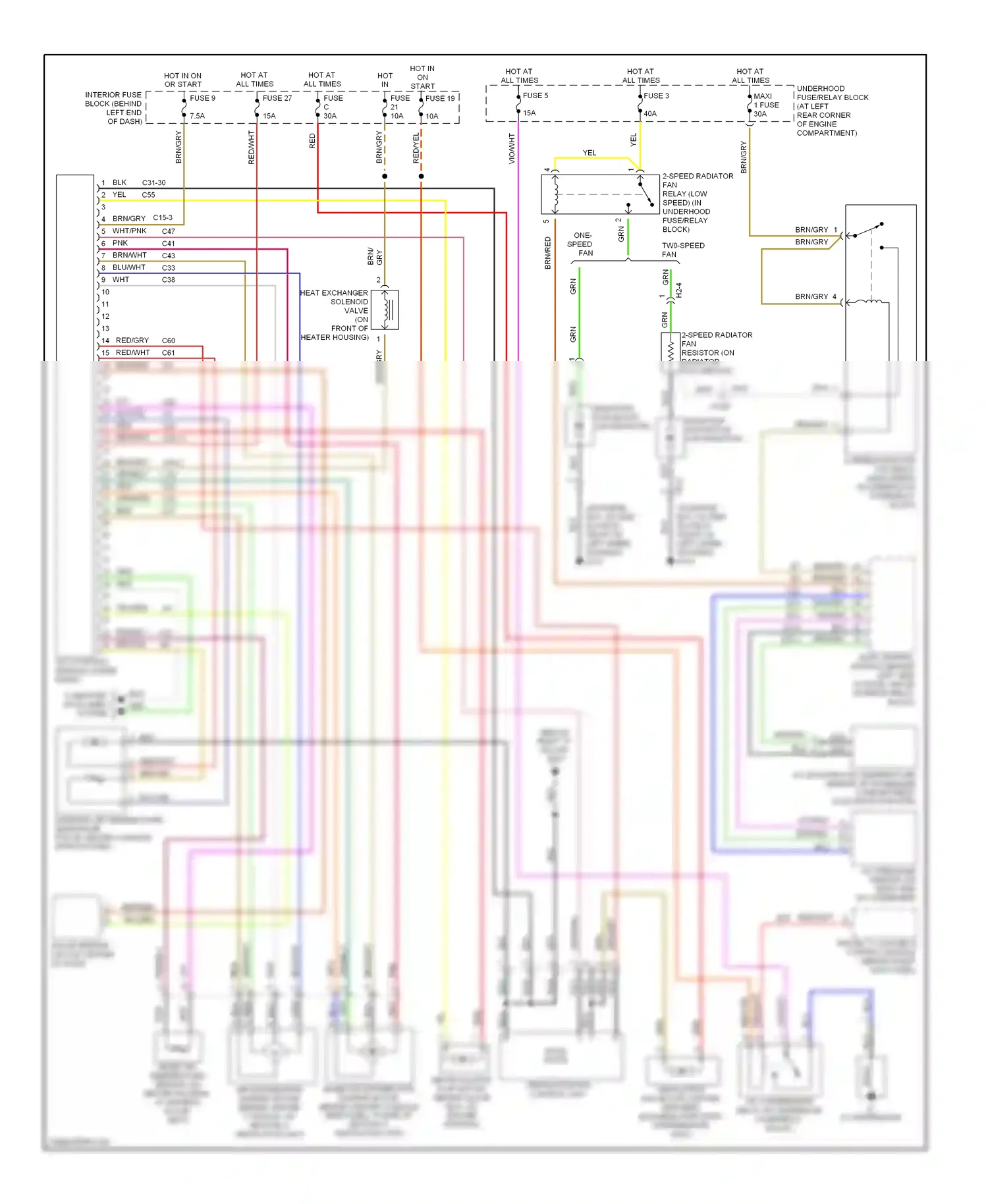 Saab 9-3 I (1998-2003) a/c compressor wiring diagram  (1 of 2)