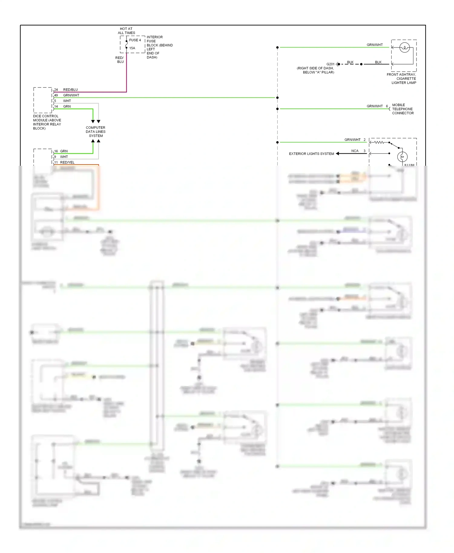 Saab 9-3 I (1998-2003) computer data lines system wiring diagram  (15 of 17)