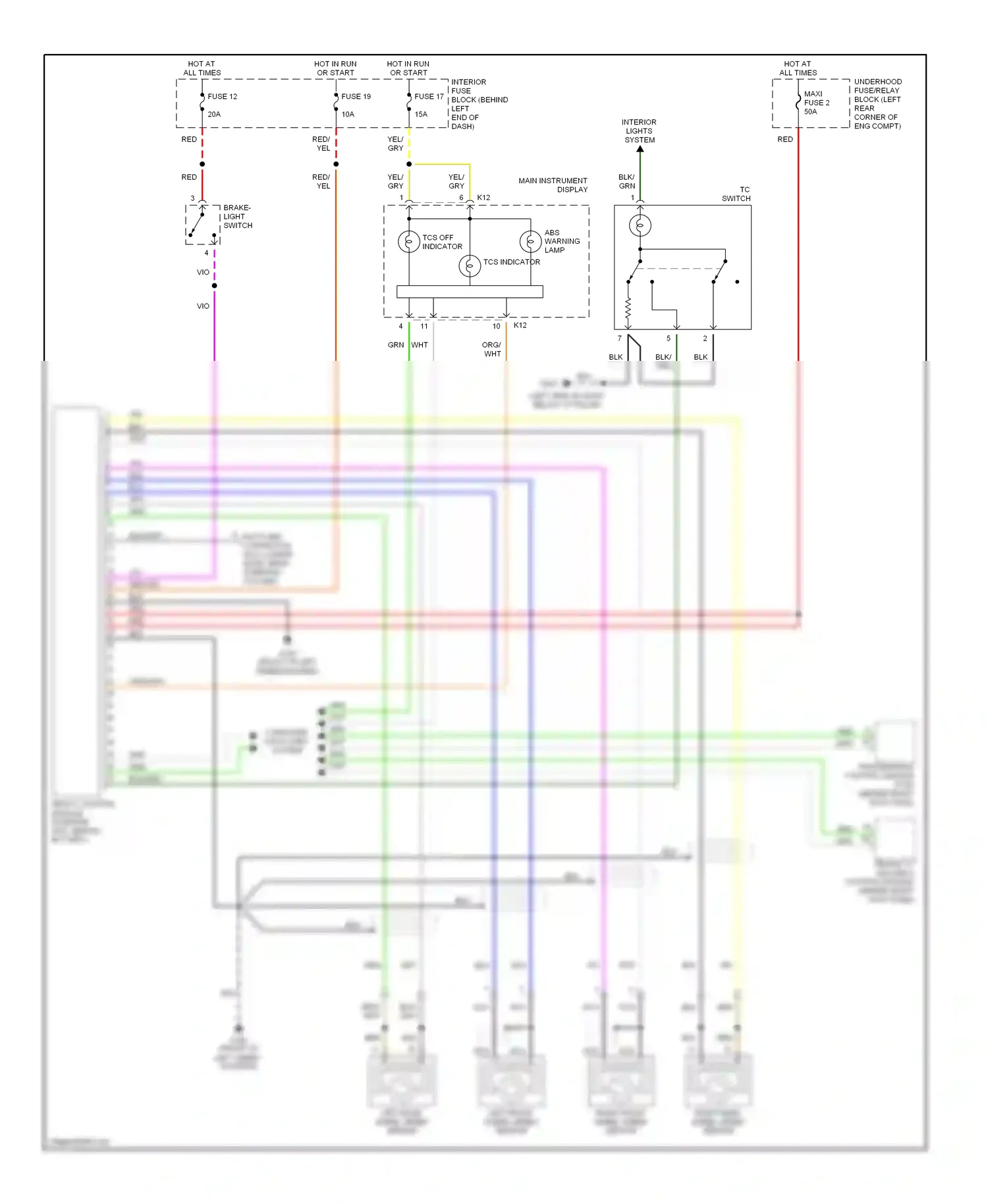 Saab 9-3 I (1998-2003) computer data lines system wiring diagram  (1 of 17)