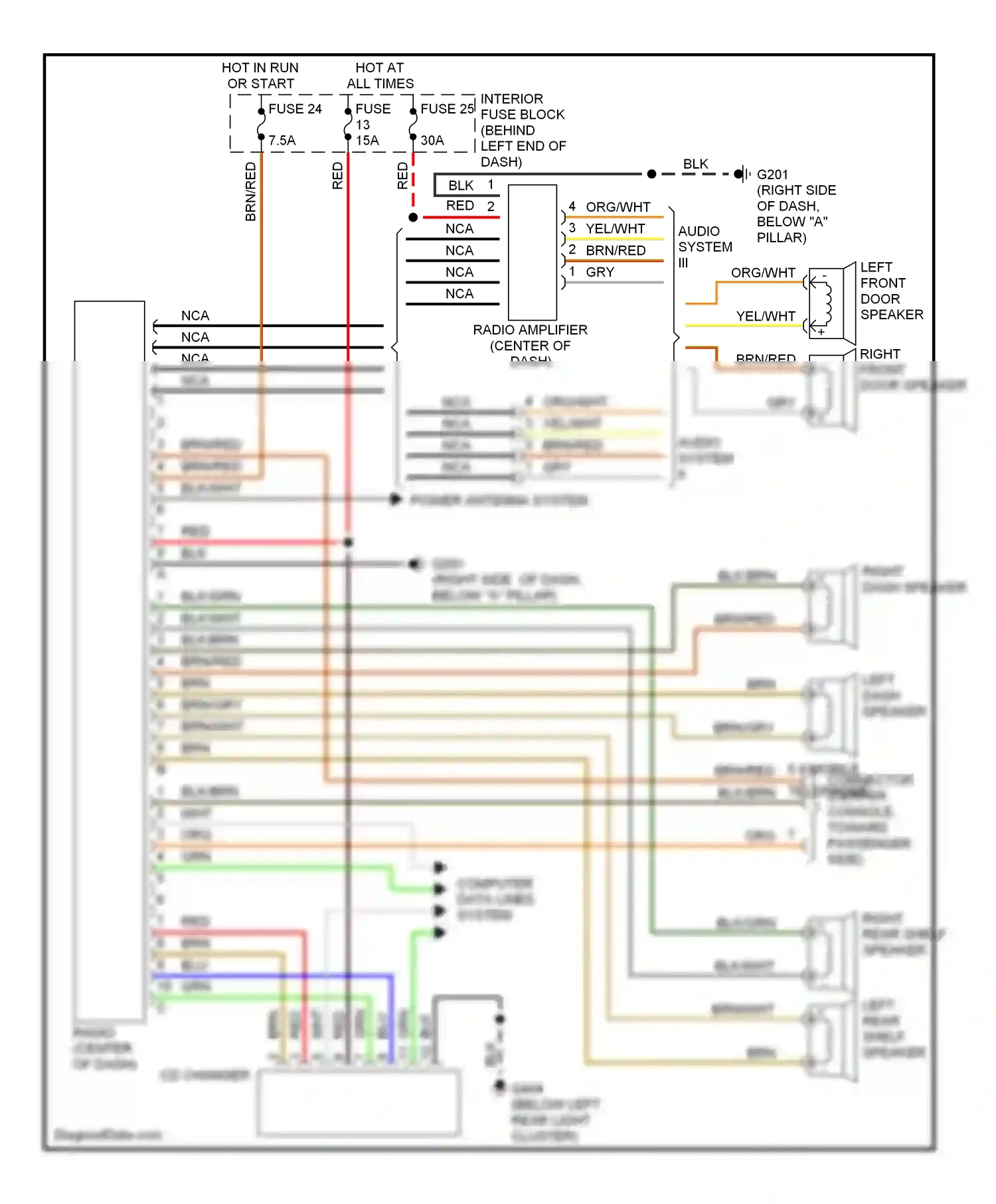 Saab 9-3 I (1998-2003) computer data lines system wiring diagram  (17 of 17)