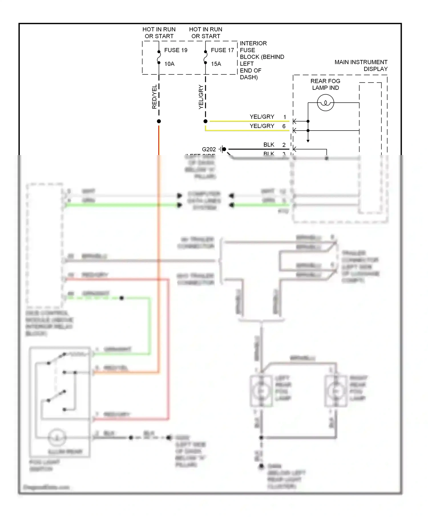 Saab 9-3 I (1998-2003) computer data lines system wiring diagram  (7 of 17)