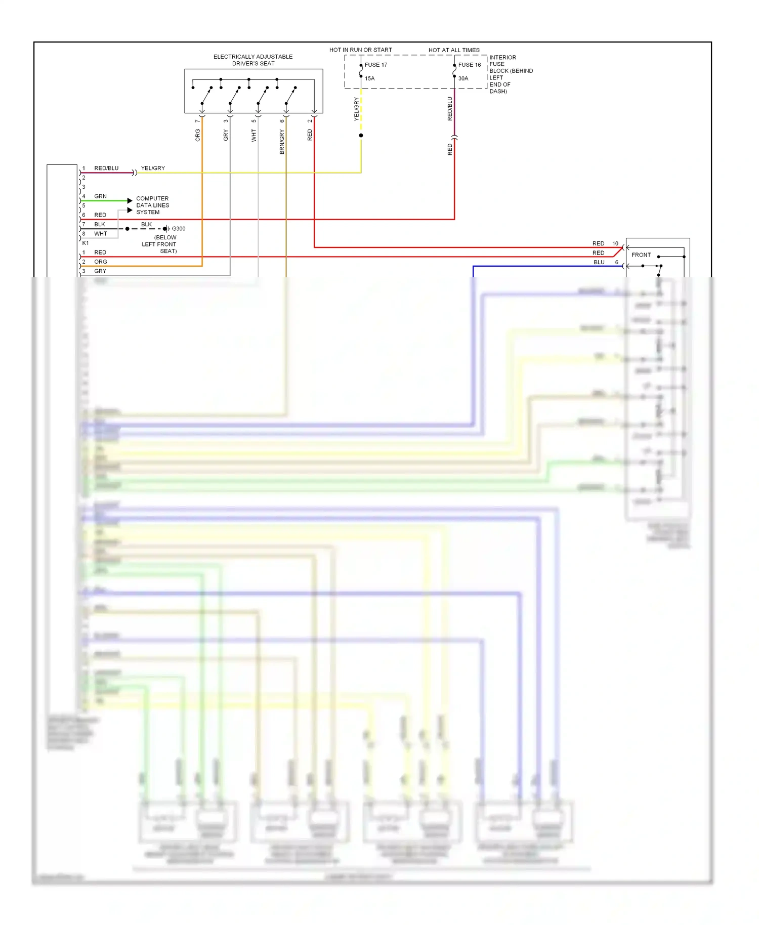 Saab 9-3 I (1998-2003) front wiring diagram  (1 of 1)