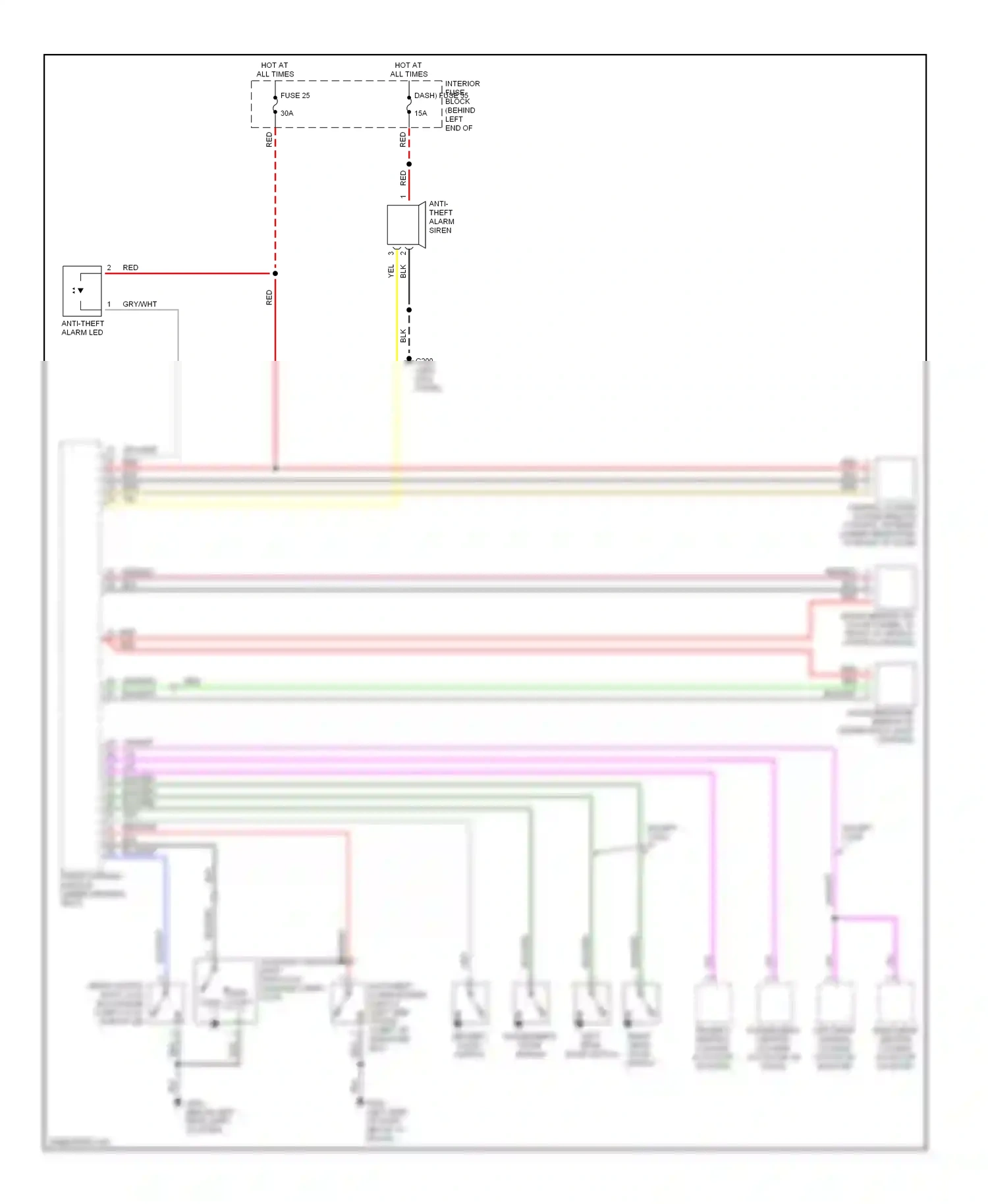 Saab 9-3 I (1998-2003) (left kick panel) wiring diagram  (1 of 9)