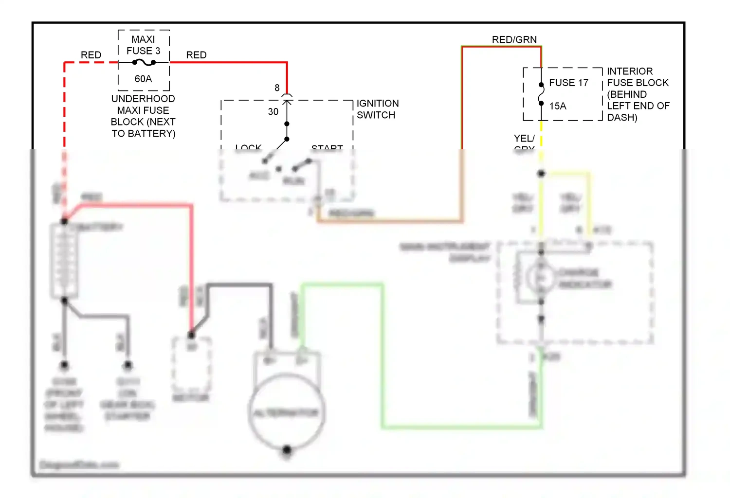 Saab 9-3 I (1998-2003) lock wiring diagram  (1 of 4)