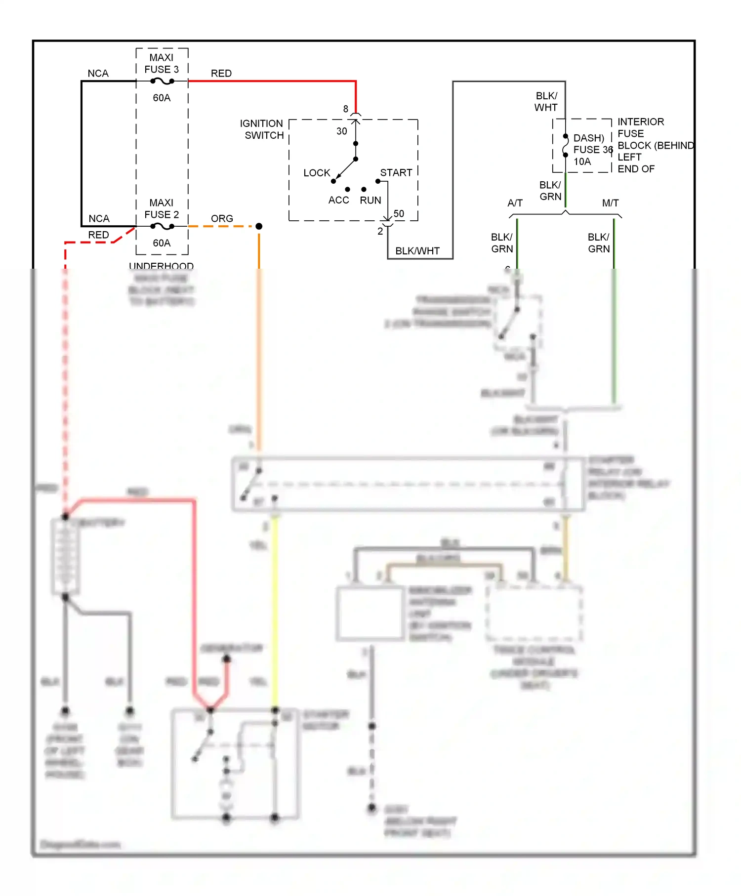 Saab 9-3 I (1998-2003) lock wiring diagram  (4 of 4)