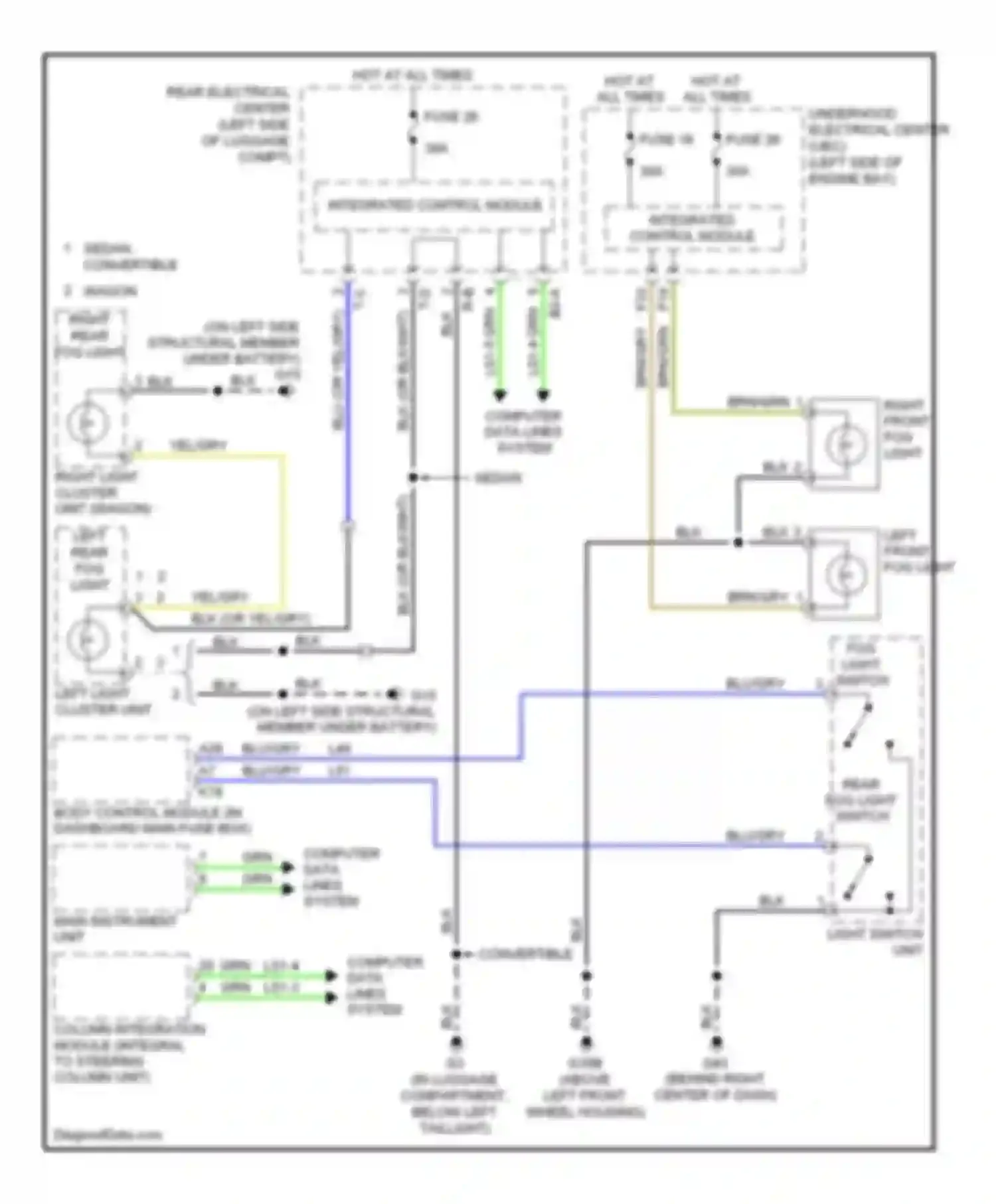 9-3 Saab II (2002-2008): Fog lamp circuit
