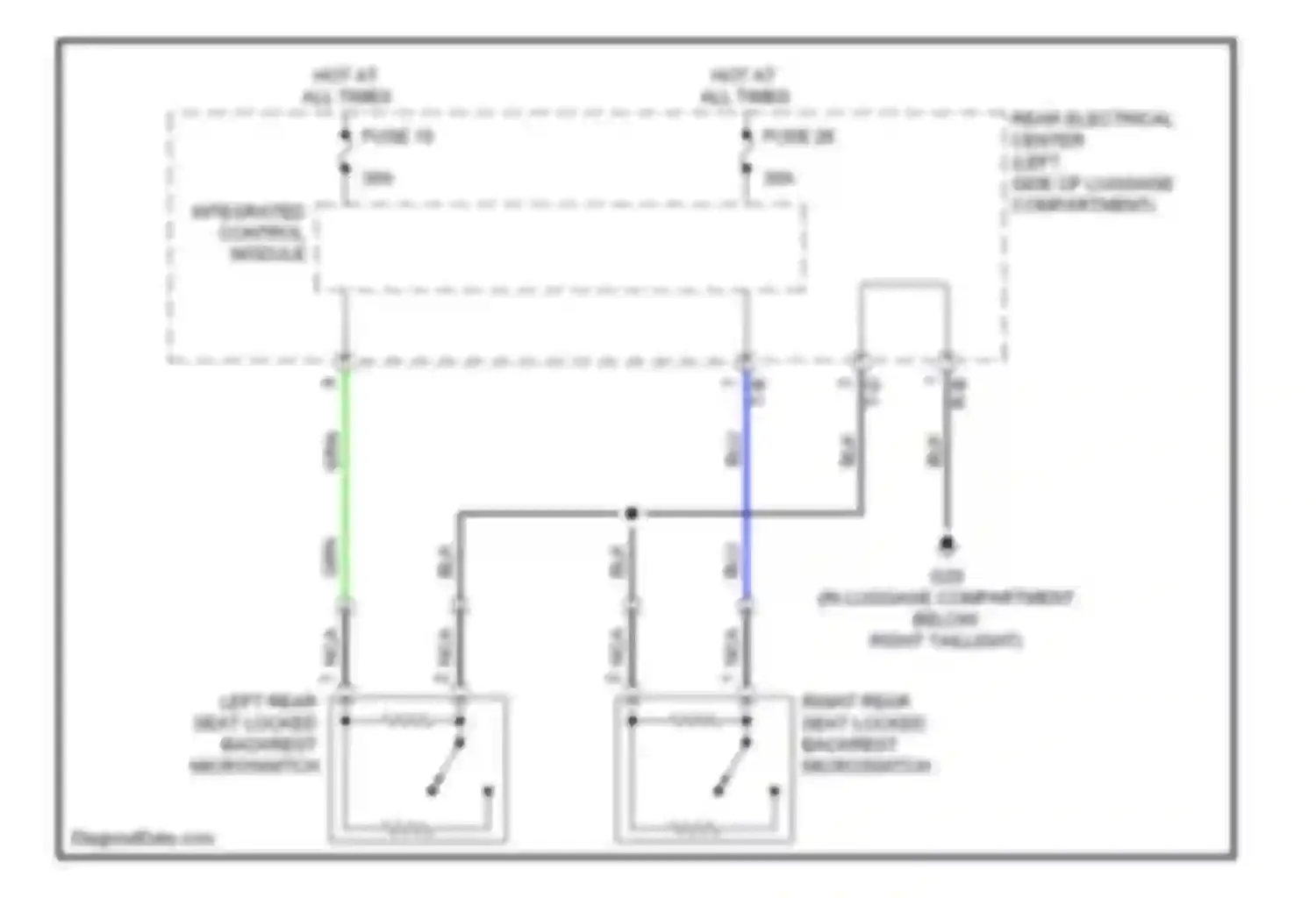 9-3 Saab II (2002-2008): Seat backrest locking indicator circuit, sedan