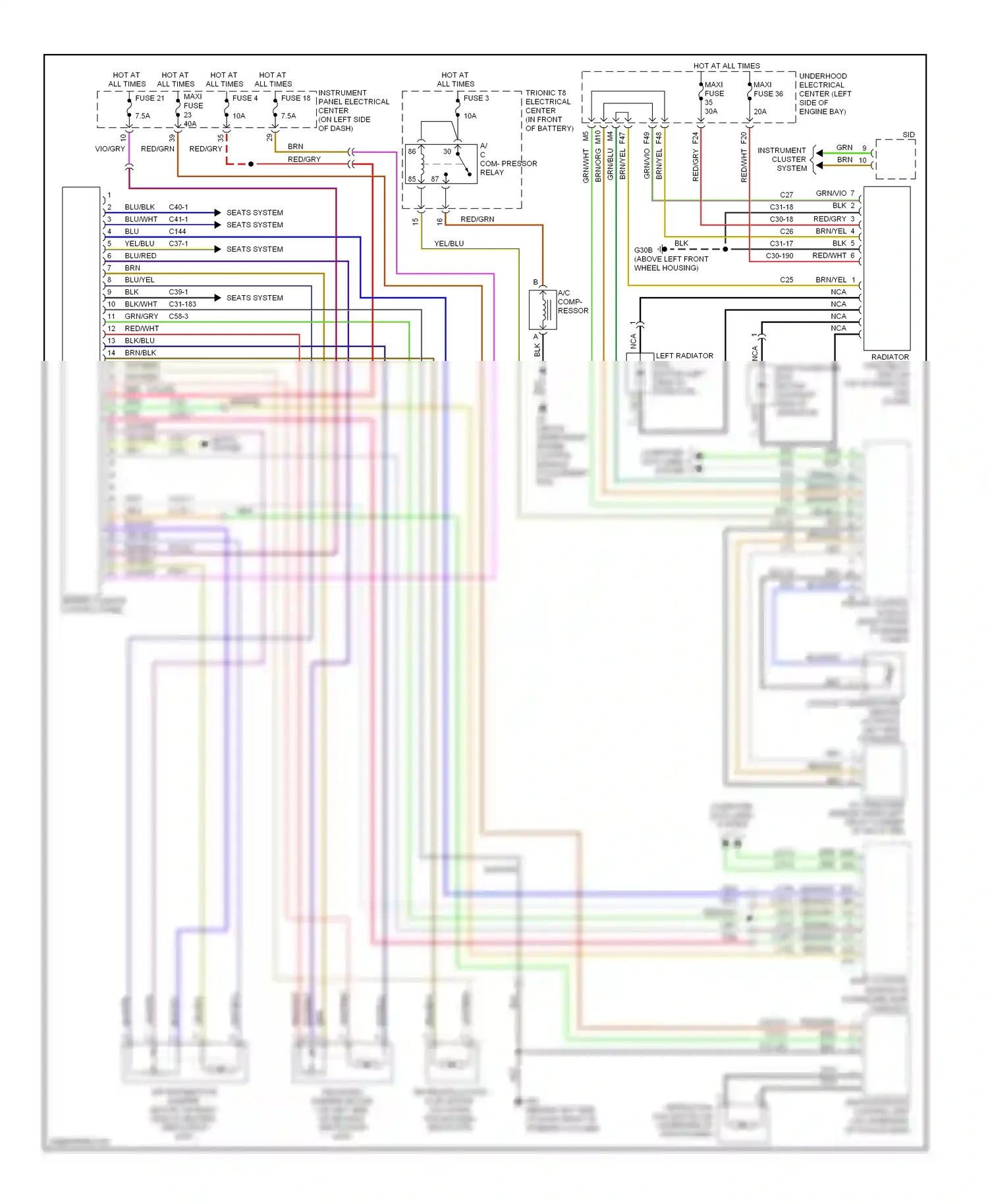 Saab 9-3 II (2002-2008) a/c comp- ressor wiring diagram  (1 of 3)