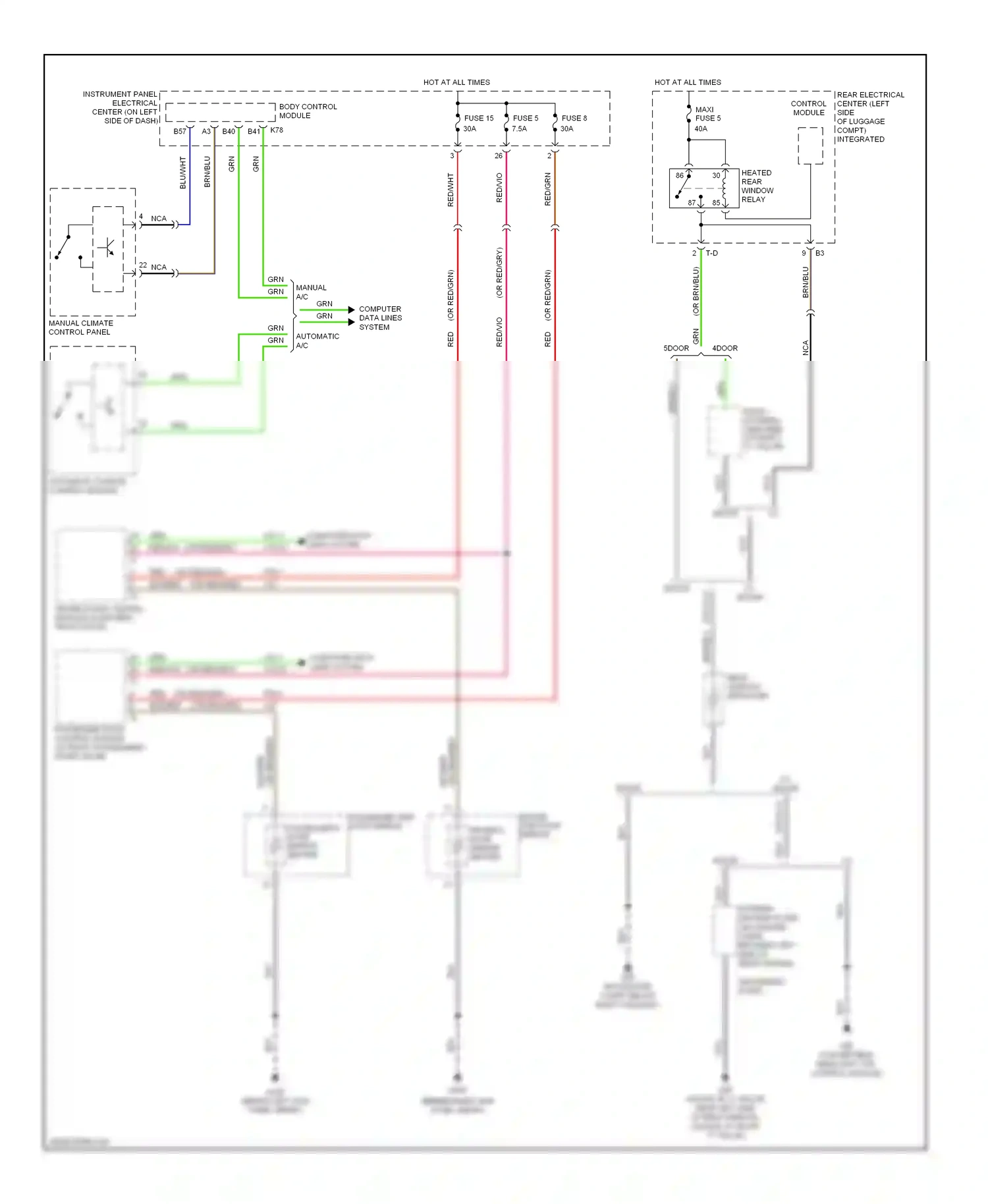 Saab 9-3 II (2002-2008) automatic climate control module wiring diagram  (1 of 2)